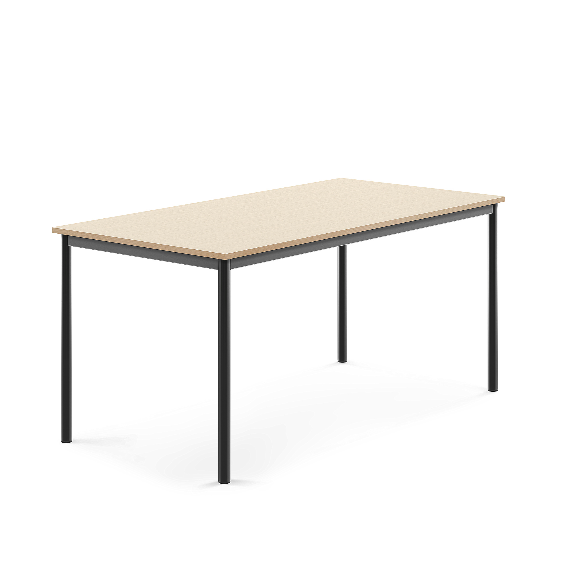 Stůl SONITUS, 1600x800x720 mm, antracitově šedé nohy, HPL deska tlumící hluk, bříza