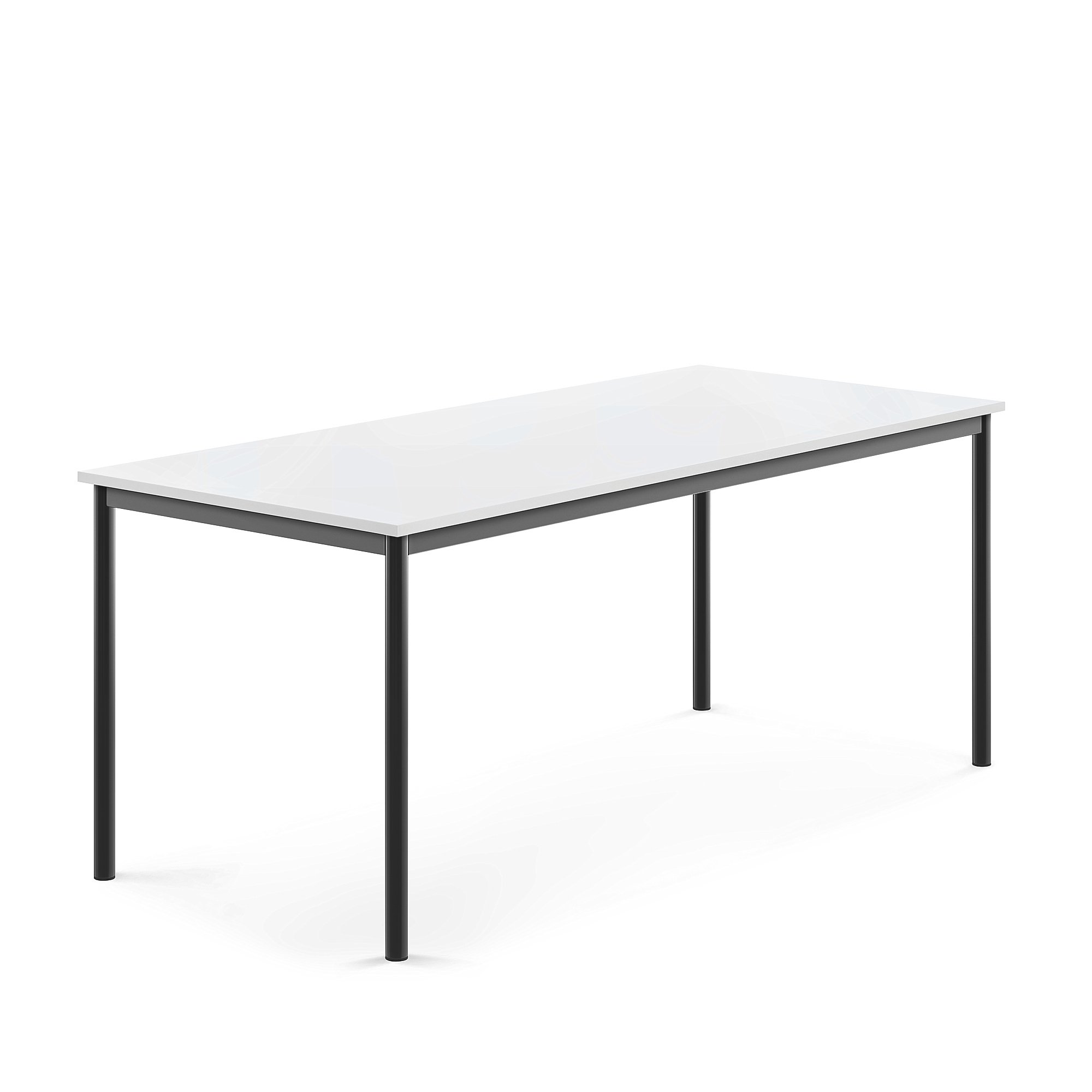 Stůl SONITUS, 1800x800x720 mm, antracitově šedé nohy, HPL deska tlumící hluk, bílá