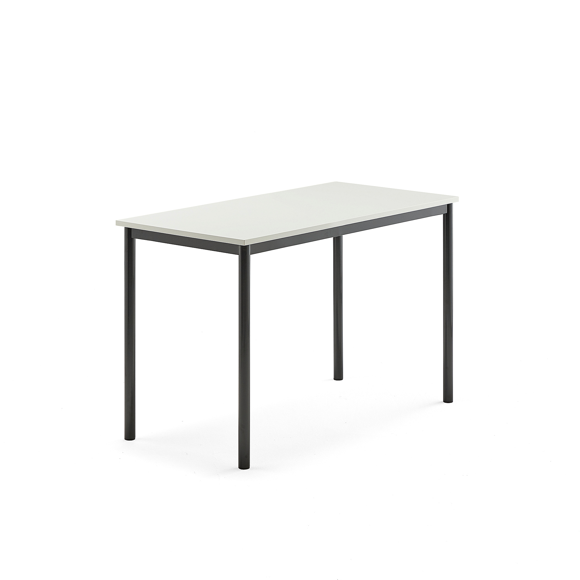 Levně Stůl SONITUS, 1200x700x760 mm, antracitově šedé nohy, HPL deska tlumící hluk, bílá
