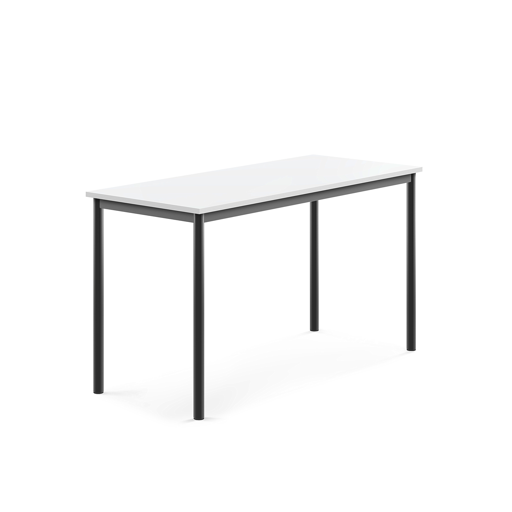 Stůl SONITUS, 1400x600x760 mm, antracitově šedé nohy, HPL deska tlumící hluk, bílá