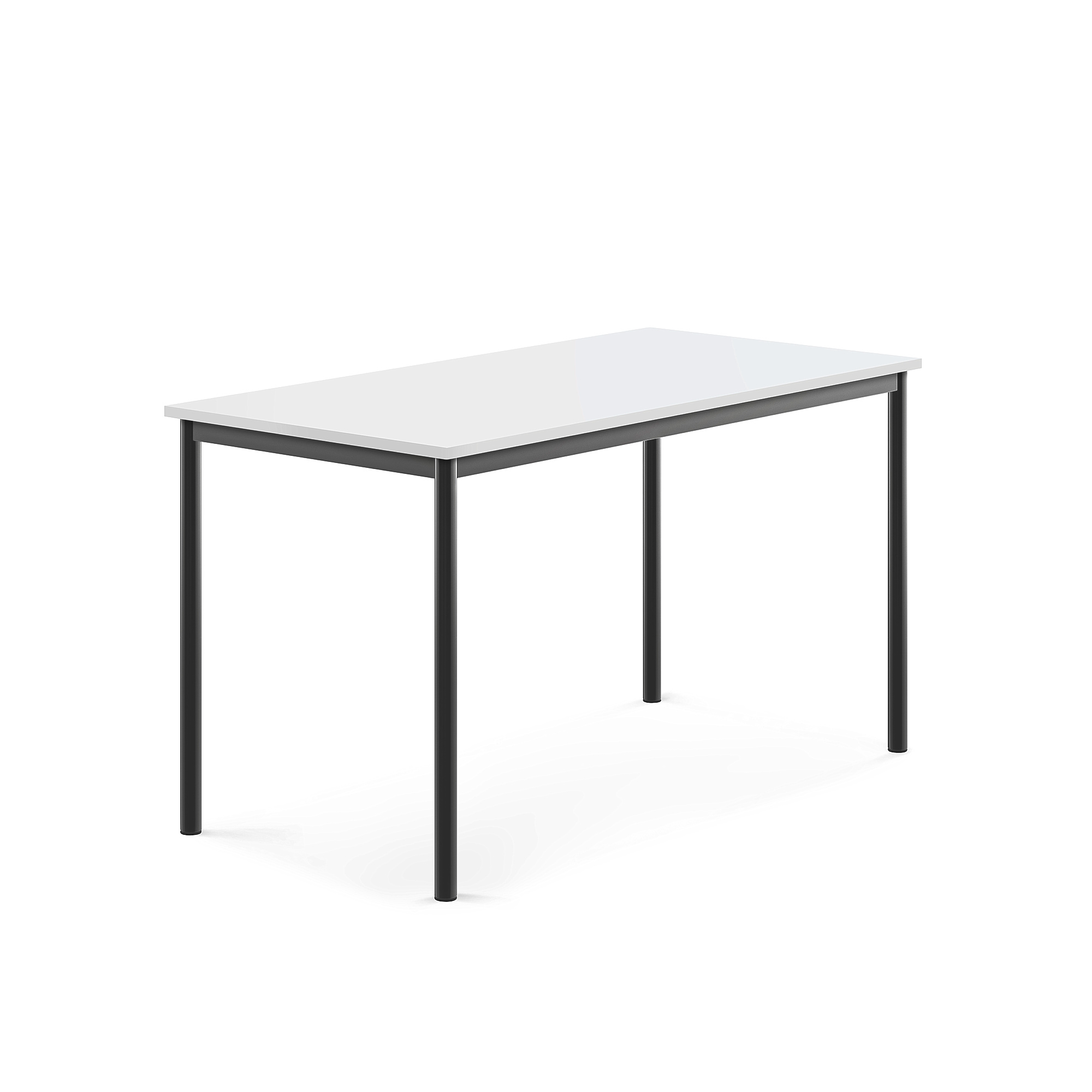 Stůl SONITUS, 1400x700x760 mm, antracitově šedé nohy, HPL deska tlumící hluk, bílá