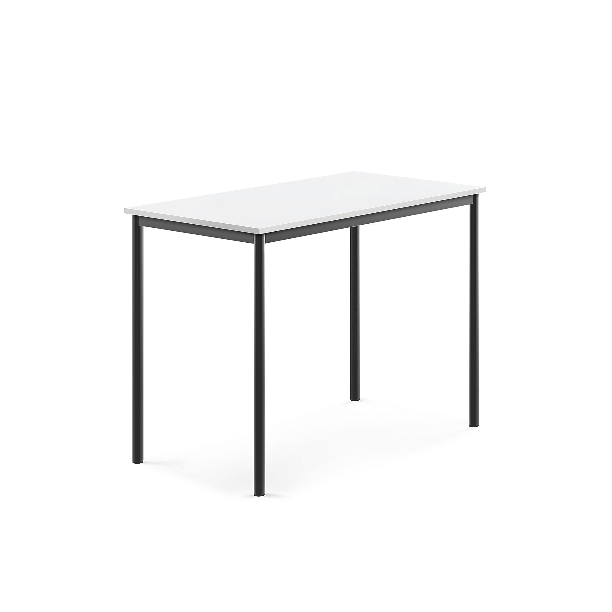 Stůl SONITUS, 1200x700x900 mm, antracitově šedé nohy, HPL deska tlumící hluk, bílá