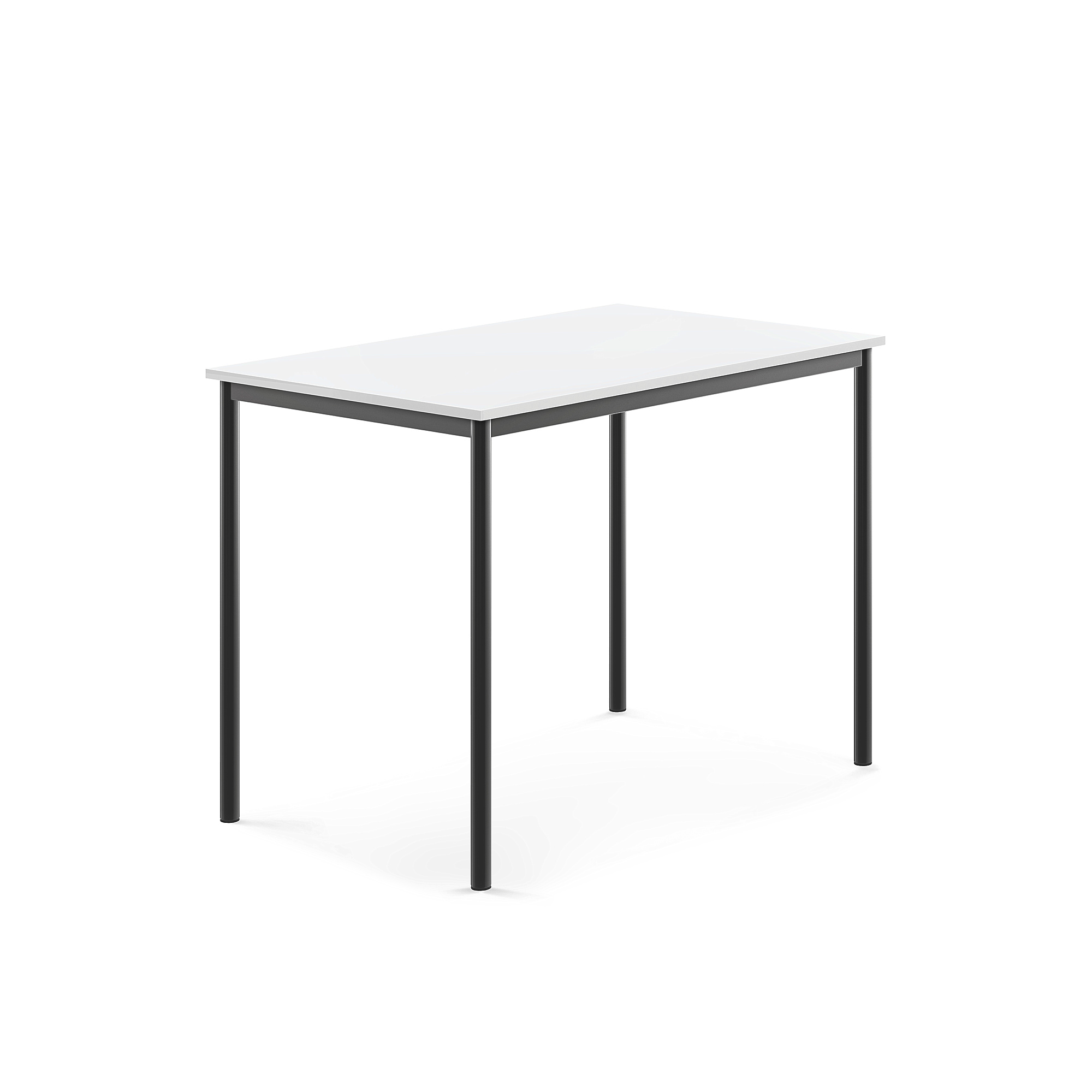 Stůl SONITUS, 1200x800x900 mm, antracitově šedé nohy, HPL deska tlumící hluk, bílá
