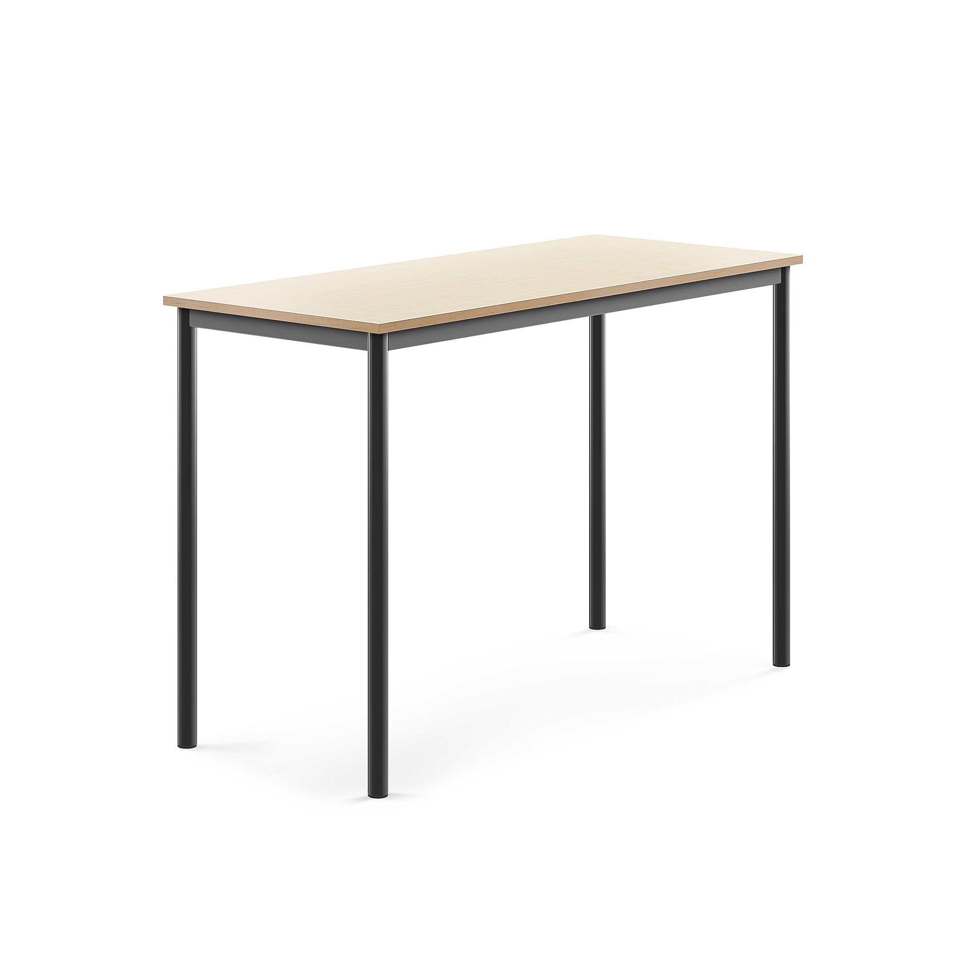 Stůl SONITUS, 1400x600x900 mm, antracitově šedé nohy, HPL deska tlumící hluk, bříza