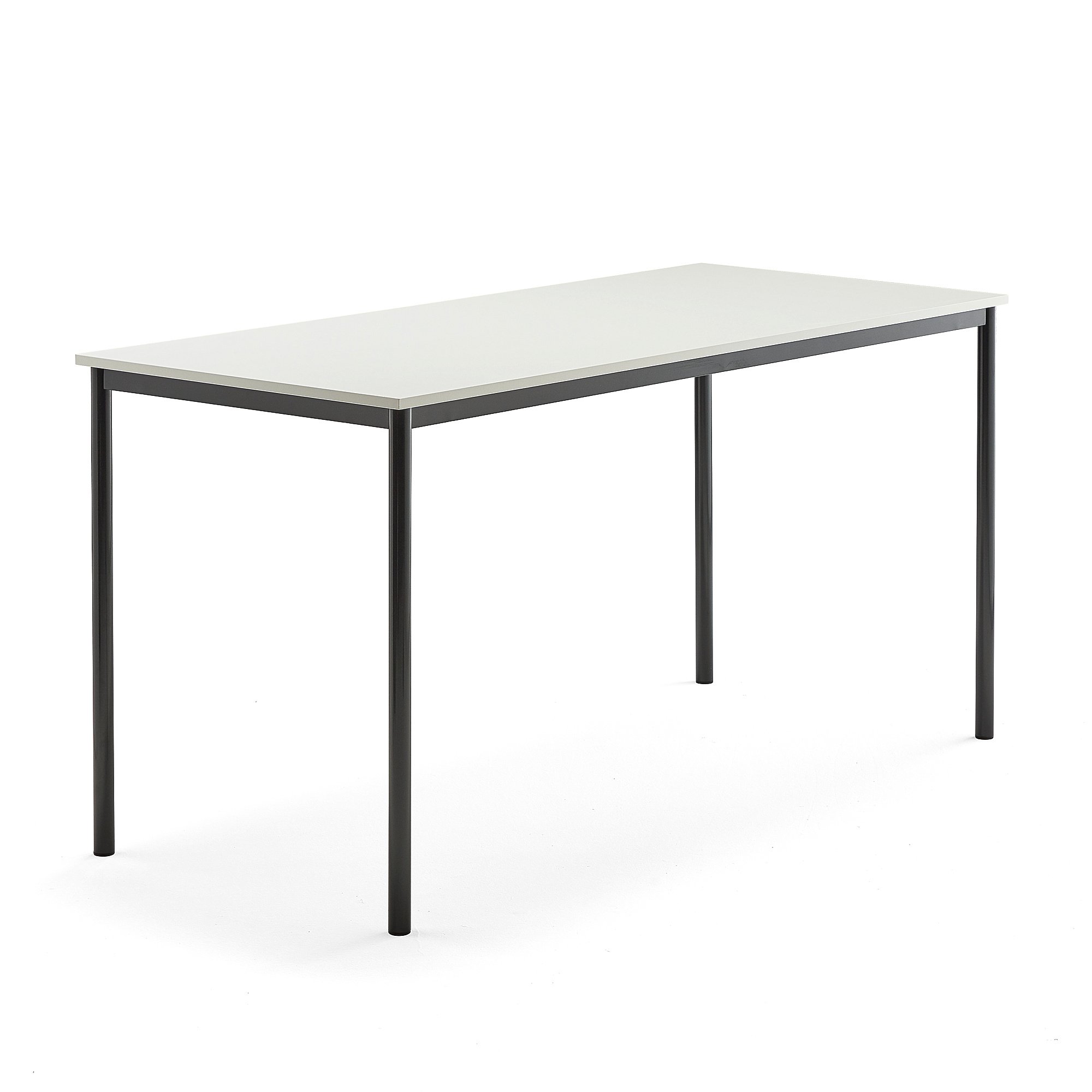 Stůl SONITUS, 1800x800x900 mm, antracitově šedé nohy, HPL deska tlumící hluk, bílá