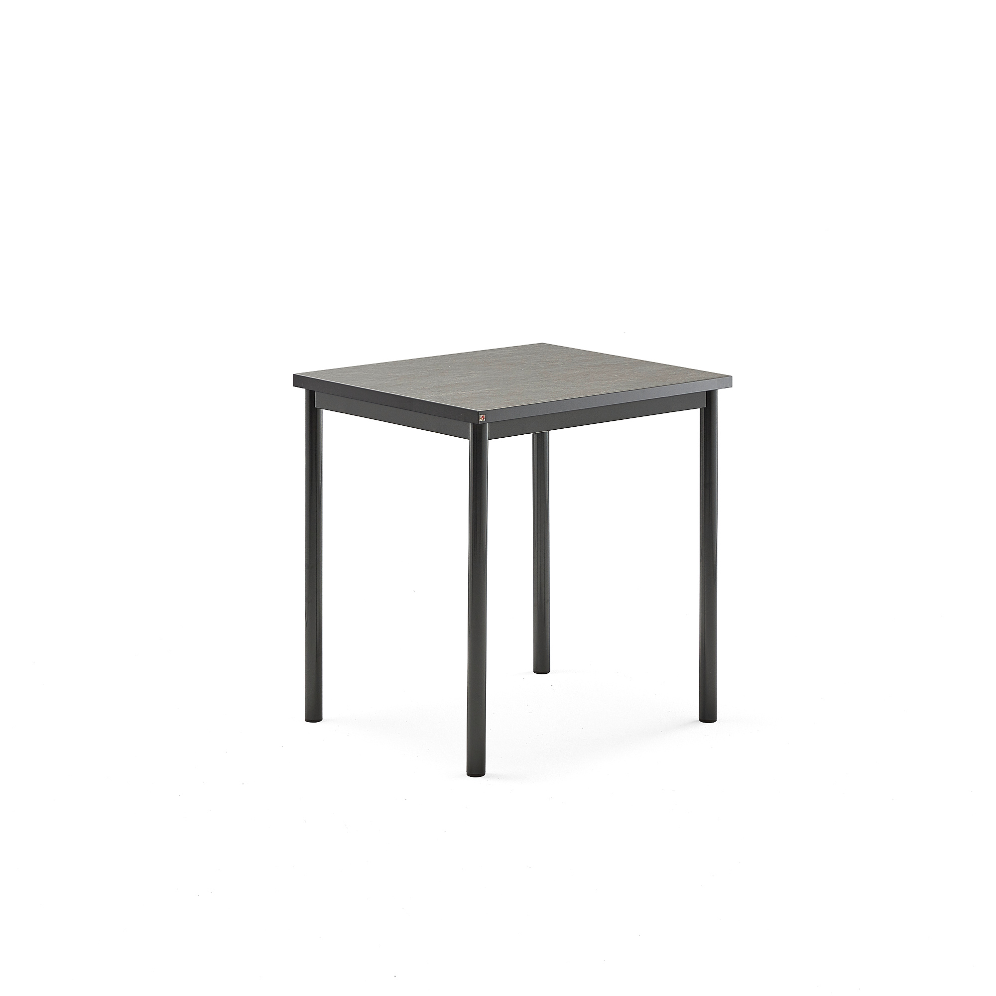 Stůl SONITUS, 700x600x720 mm, antracitově šedé nohy, deska s linoleem, tmavě šedá