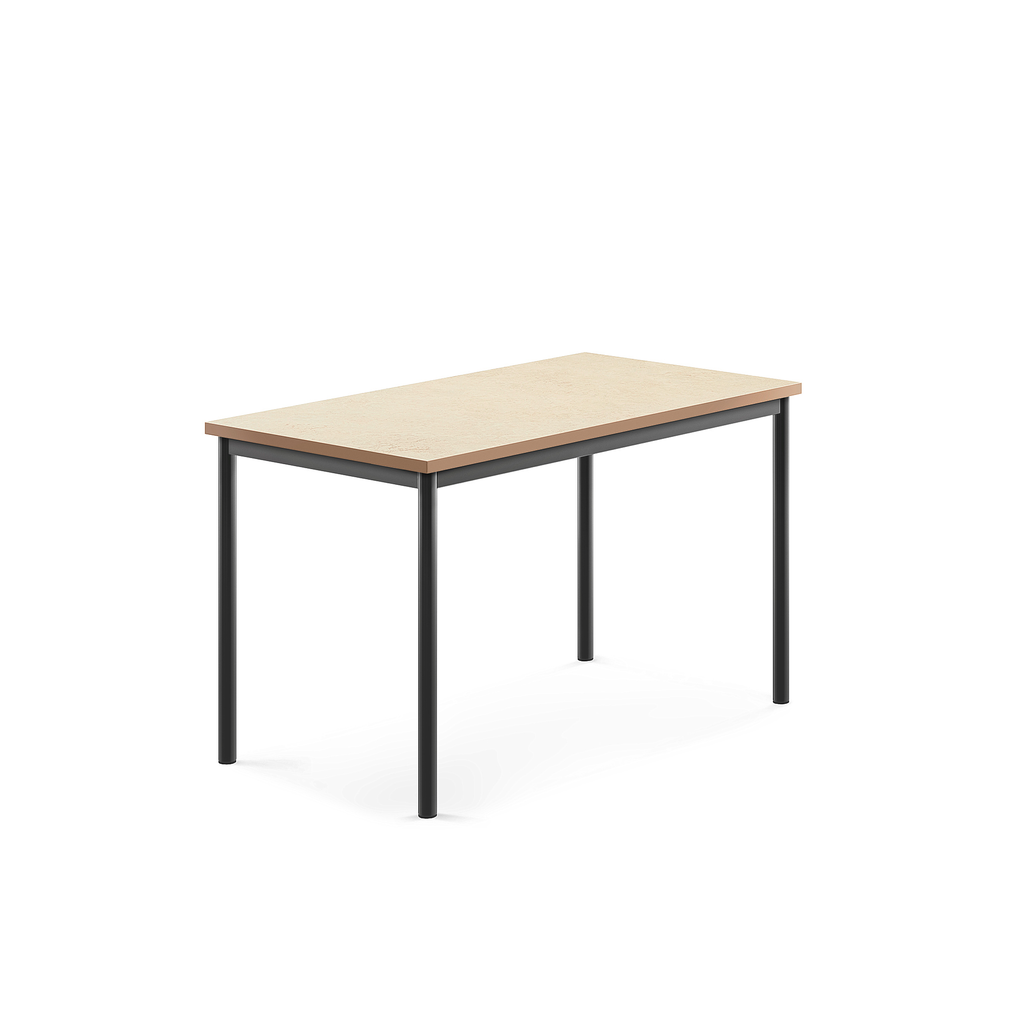 Stůl SONITUS, 1200x700x720 mm, antracitově šedé nohy, deska s linoleem, béžová