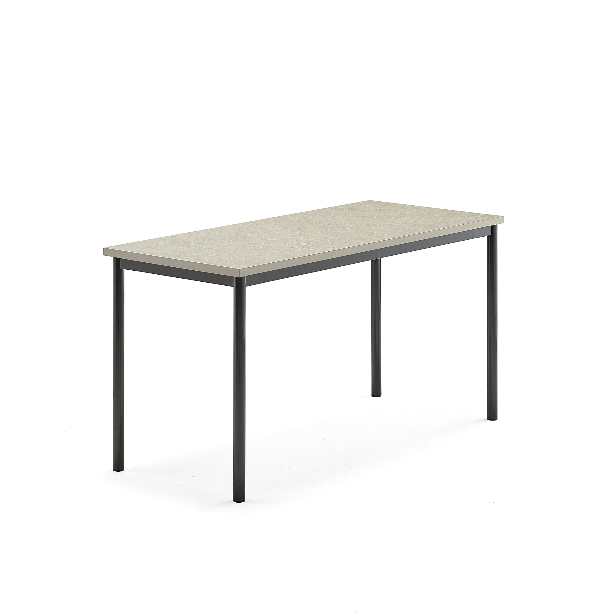 Stůl SONITUS, 1400x600x720 mm, antracitově šedé nohy, deska s linoleem, šedá