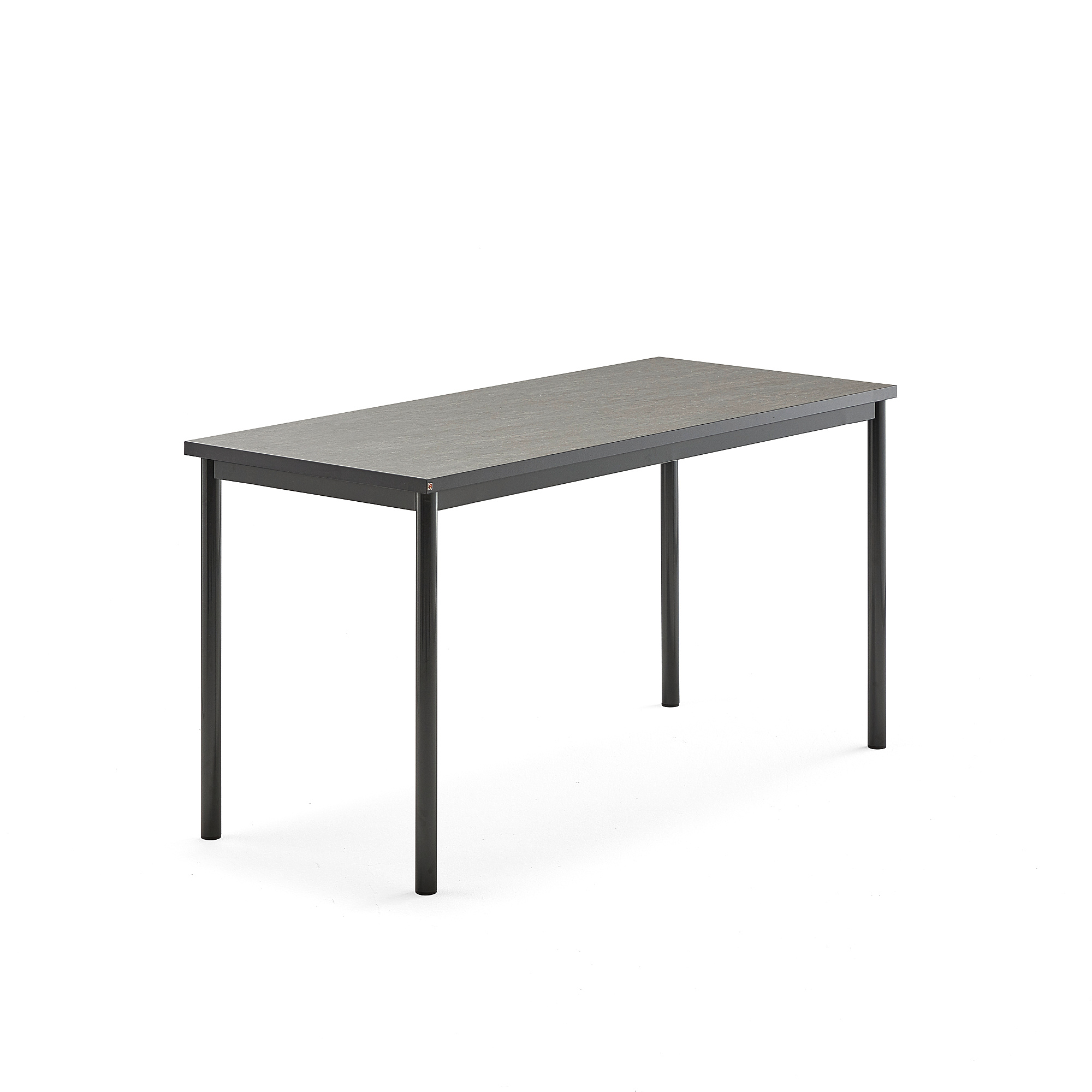 Stůl SONITUS, 1400x600x720 mm, antracitově šedé nohy, deska s linoleem, tmavě šedá