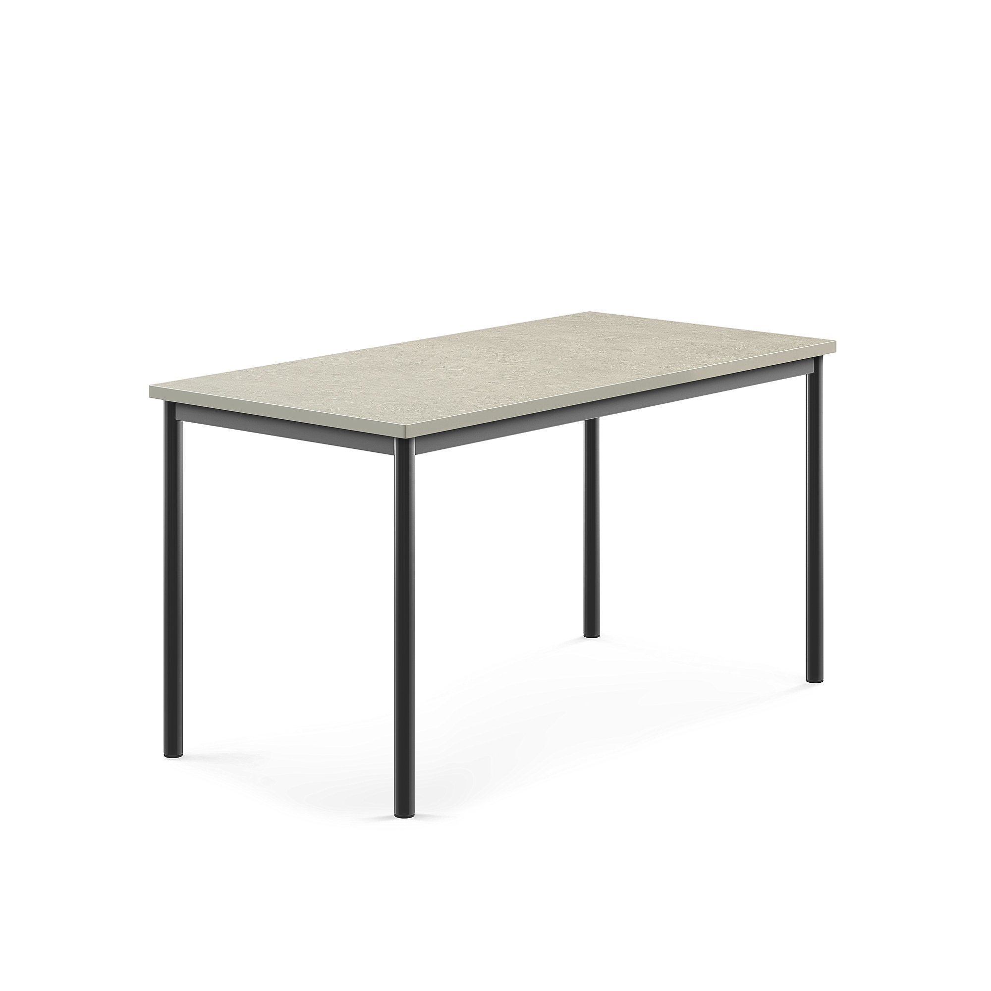 Stůl SONITUS, 1400x700x720 mm, antracitově šedé nohy, deska s linoleem, šedá
