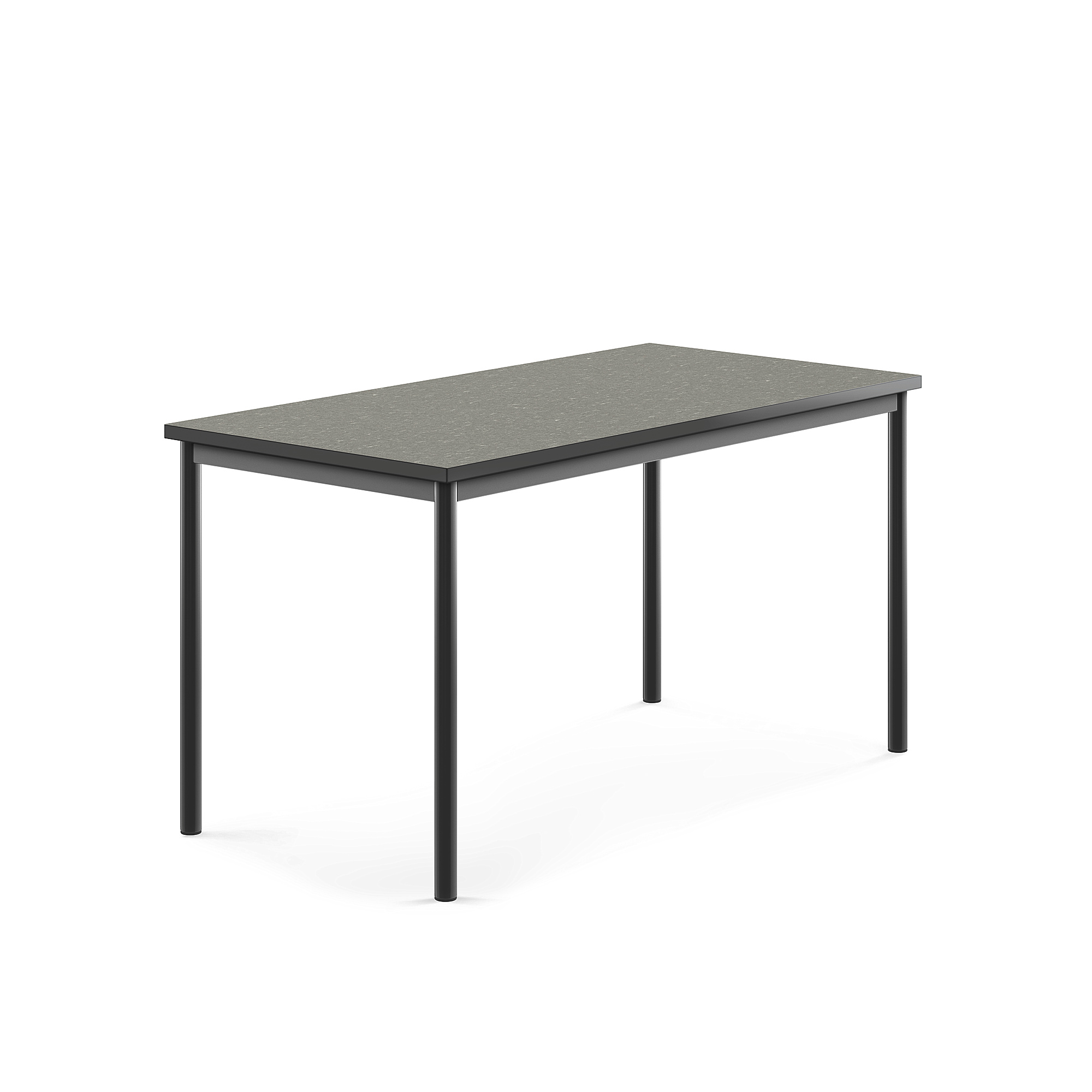 Stůl SONITUS, 1400x700x720 mm, antracitově šedé nohy, deska s linoleem, tmavě šedá