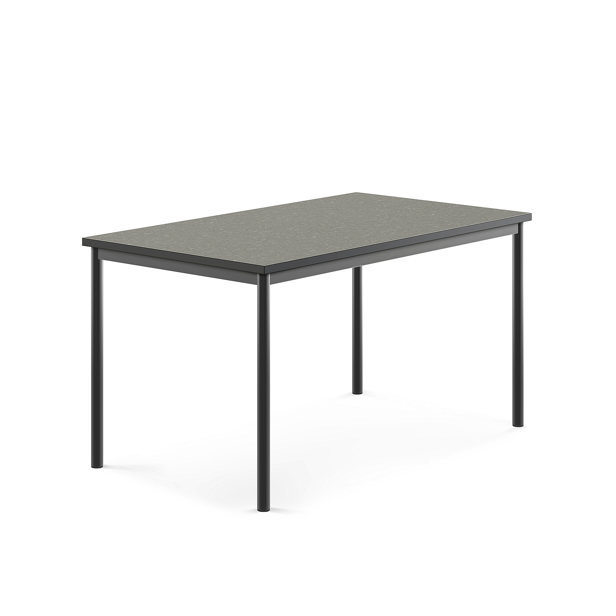 Levně Stůl SONITUS, 1400x800x720 mm, antracitově šedé nohy, deska s linoleem, tmavě šedá