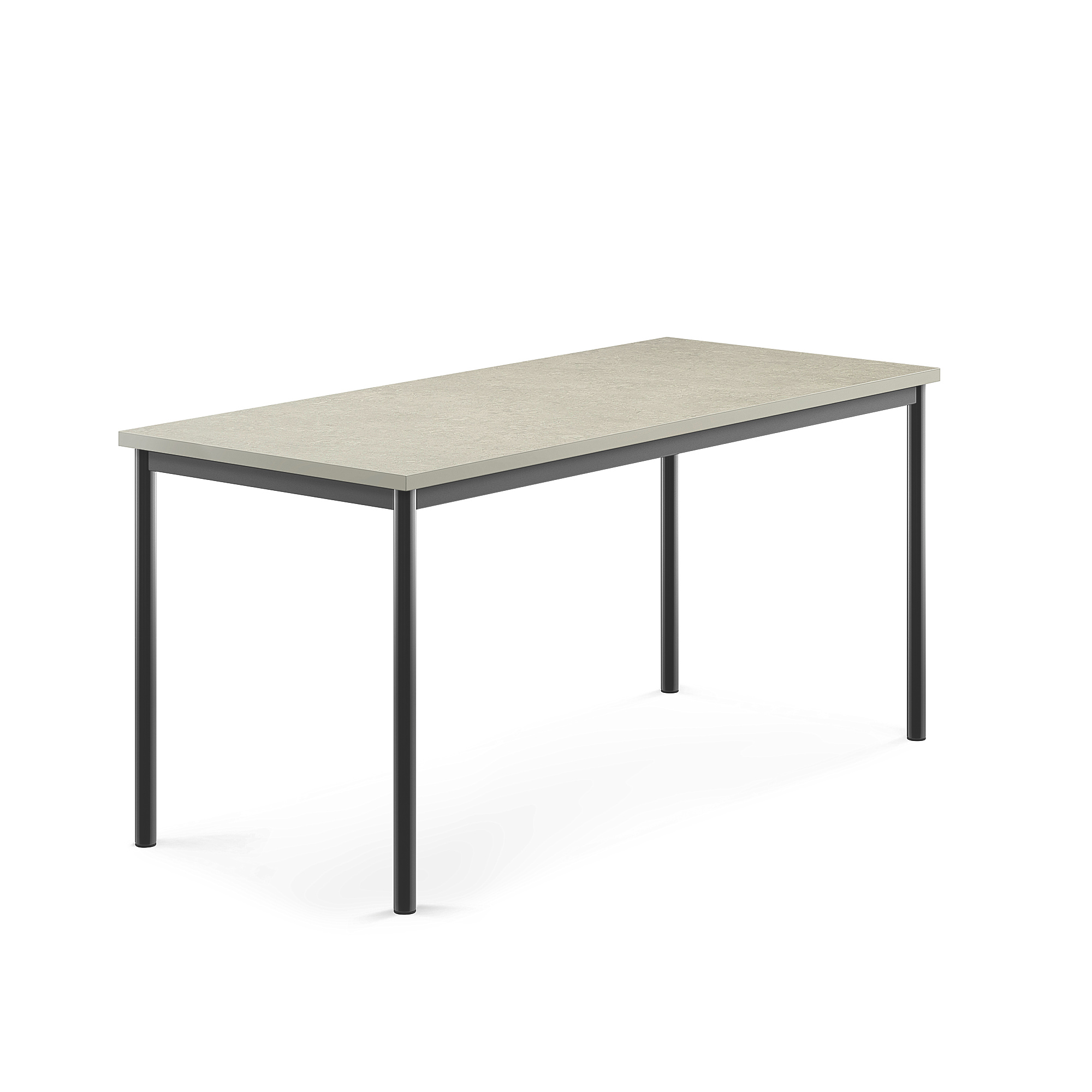 Stůl SONITUS, 1600x700x720 mm, antracitově šedé nohy, deska s linoleem, šedá