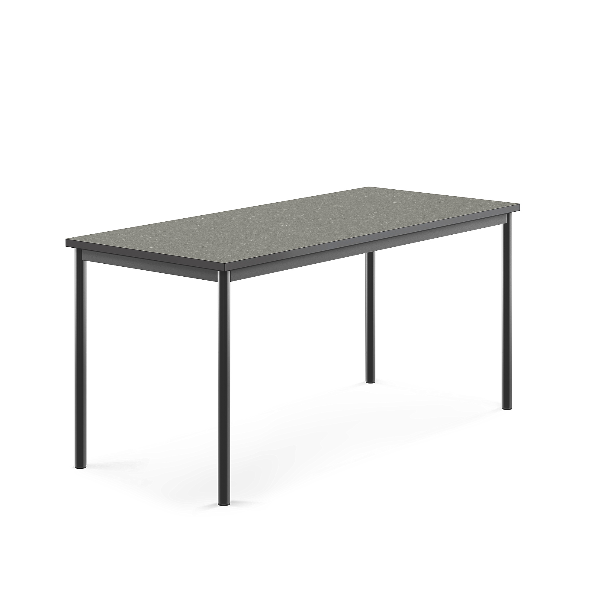 Levně Stůl SONITUS, 1600x700x720 mm, antracitově šedé nohy, deska s linoleem, tmavě šedá