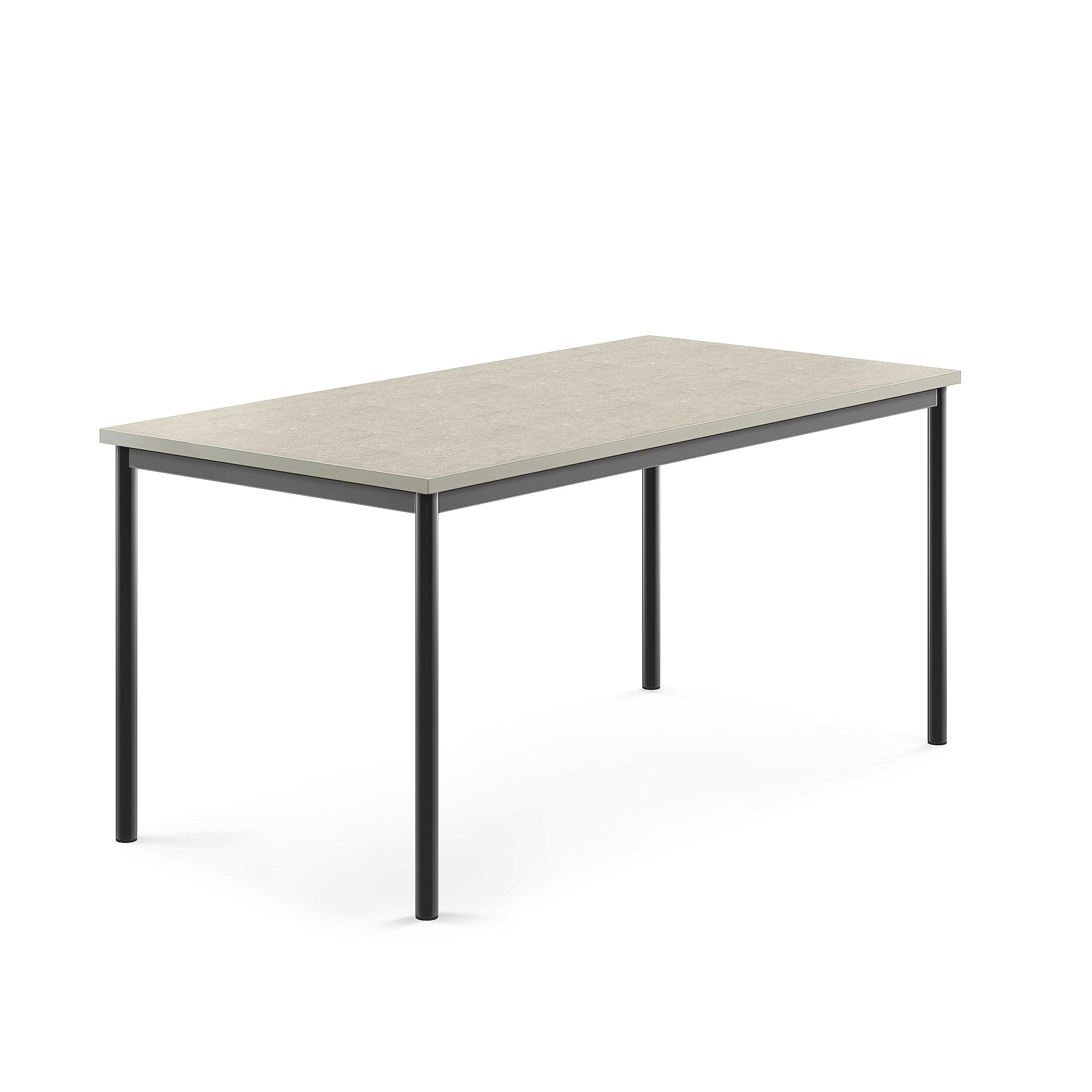 Stůl SONITUS, 1600x800x720 mm, antracitově šedé nohy, deska s linoleem, šedá