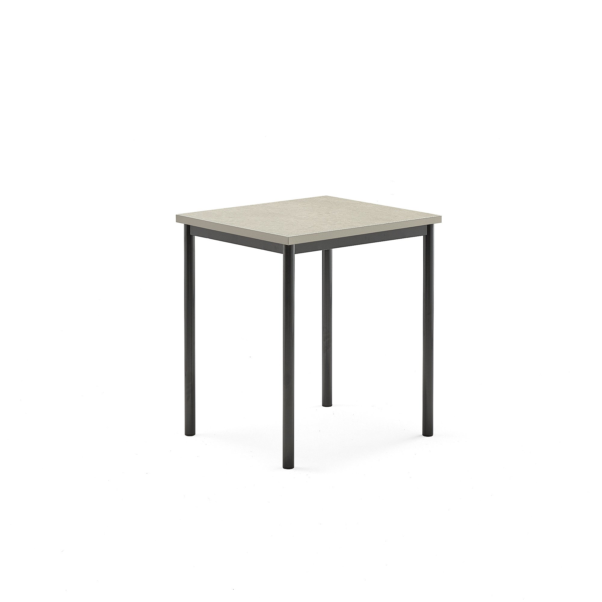 Stůl SONITUS, 700x600x760 mm, antracitově šedé nohy, deska s linoleem, šedá