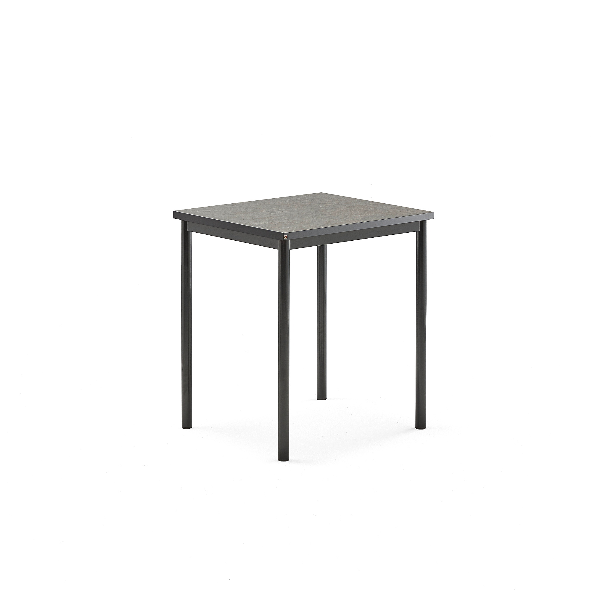 Stůl SONITUS, 700x600x760 mm, antracitově šedé nohy, deska s linoleem, tmavě šedá