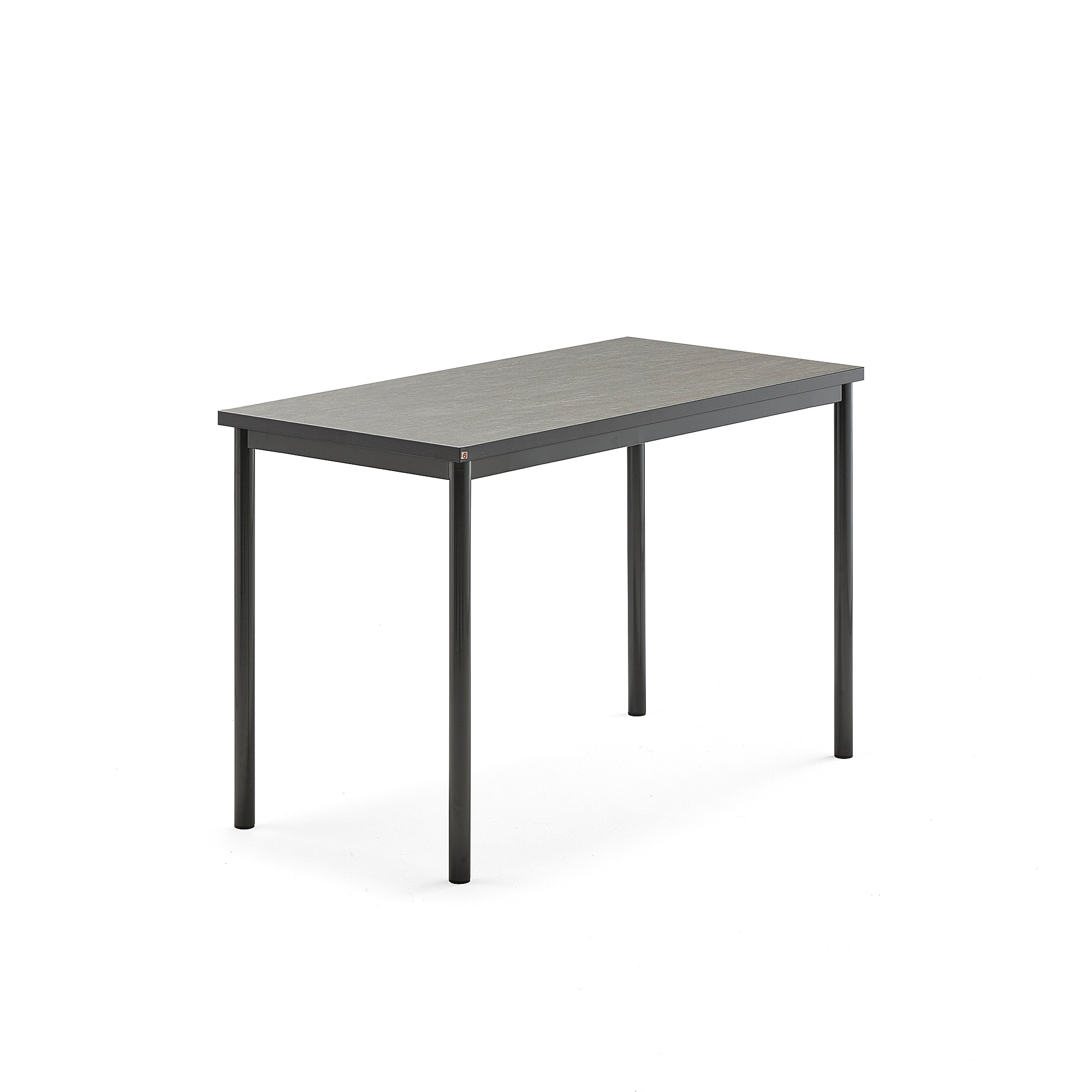 Stůl SONITUS, 1200x700x760 mm, antracitově šedé nohy, deska s linoleem, tmavě šedá