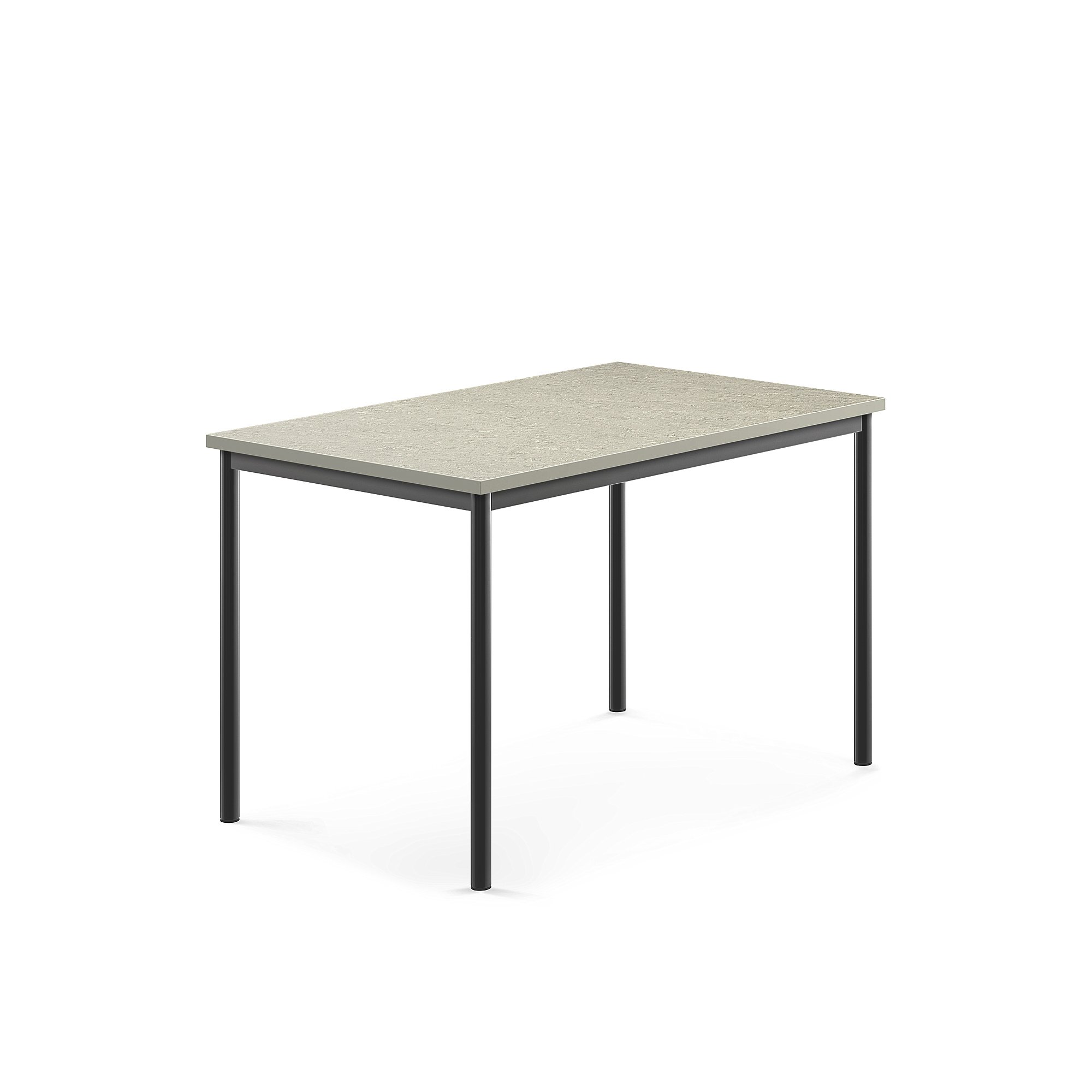 Stůl SONITUS, 1200x800x760 mm, antracitově šedé nohy, deska s linoleem, šedá