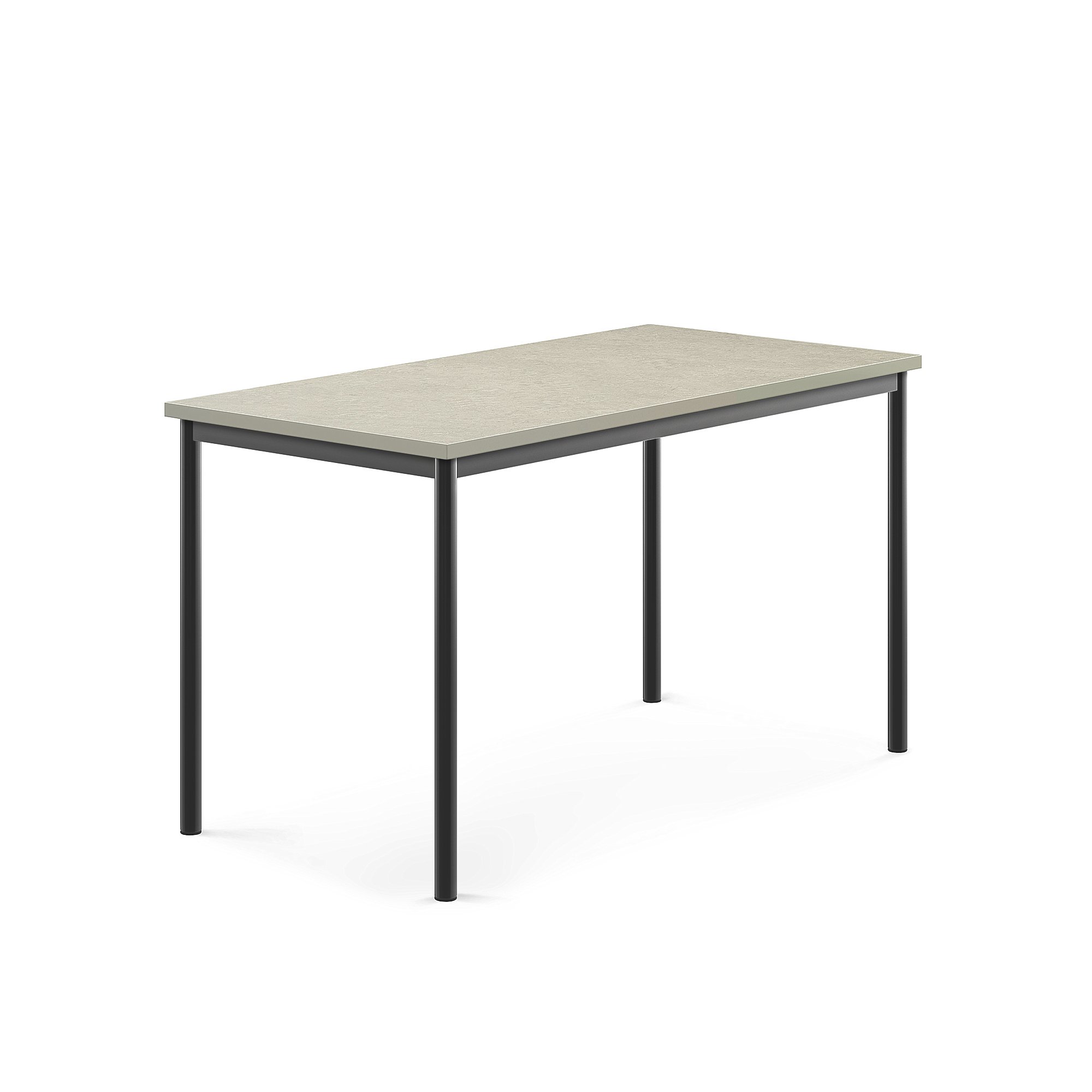 Stůl SONITUS, 1400x700x760 mm, antracitově šedé nohy, deska s linoleem, šedá