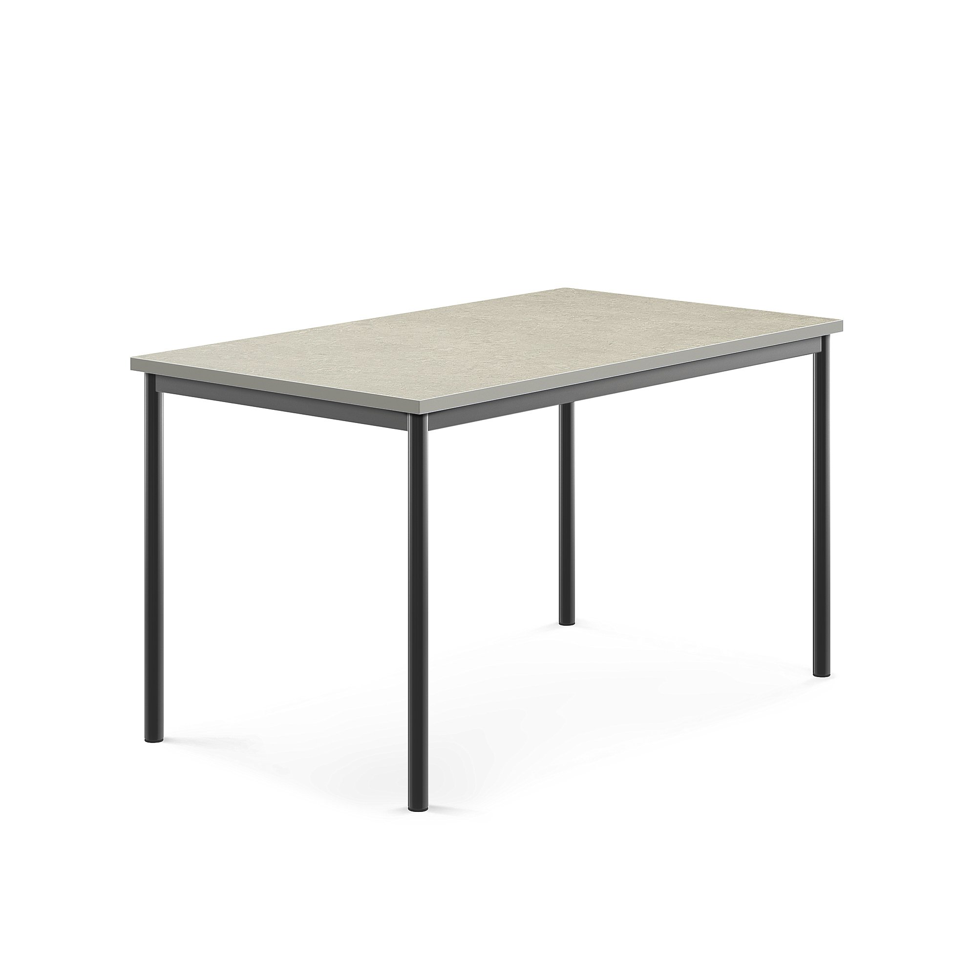 Levně Stůl SONITUS, 1400x800x760 mm, antracitově šedé nohy, deska s linoleem, šedá