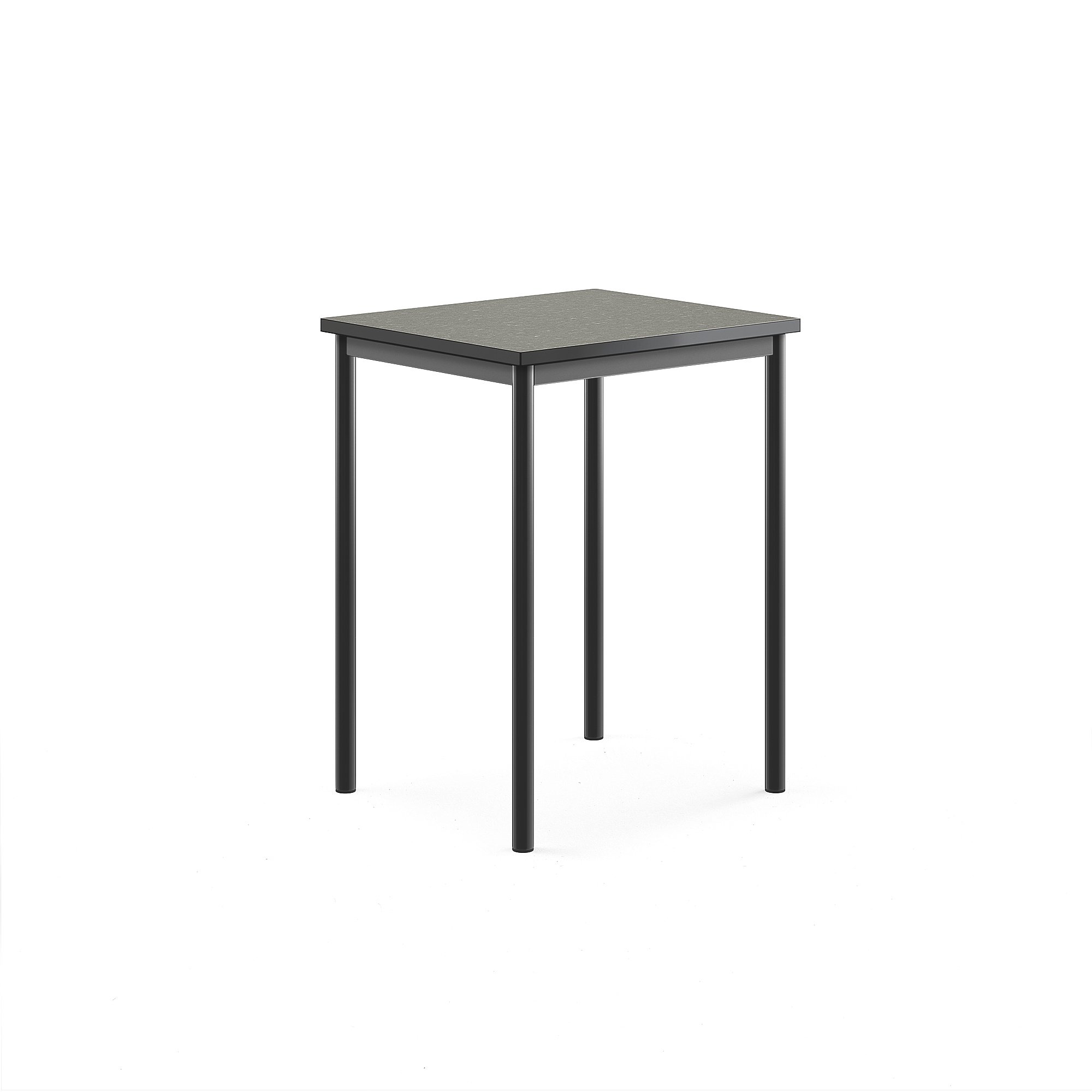 Stůl SONITUS, 700x600x900 mm, antracitově šedé nohy, deska s linoleem, tmavě šedá