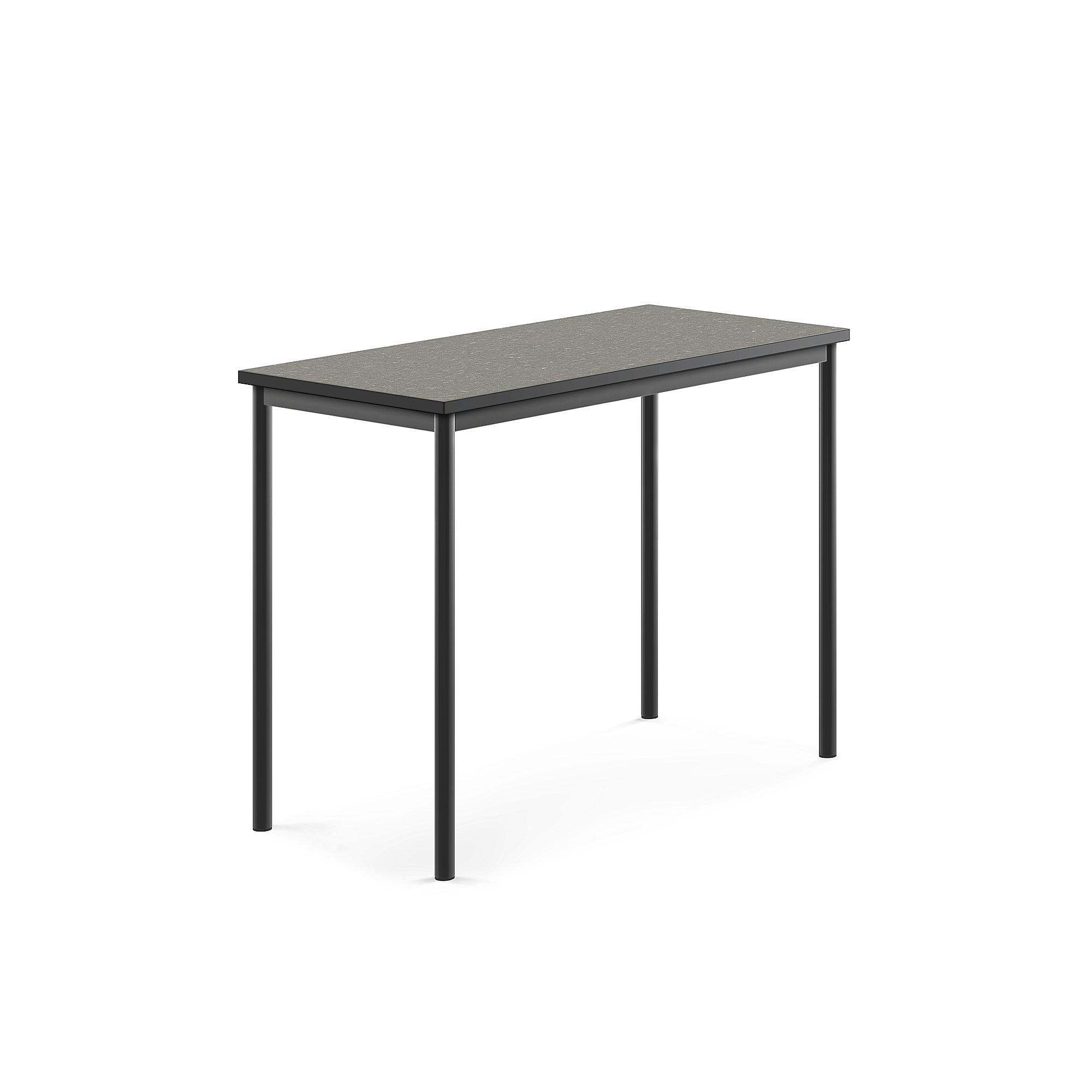 Stůl SONITUS, 1200x600x900 mm, antracitově šedé nohy, deska s linoleem, tmavě šedá