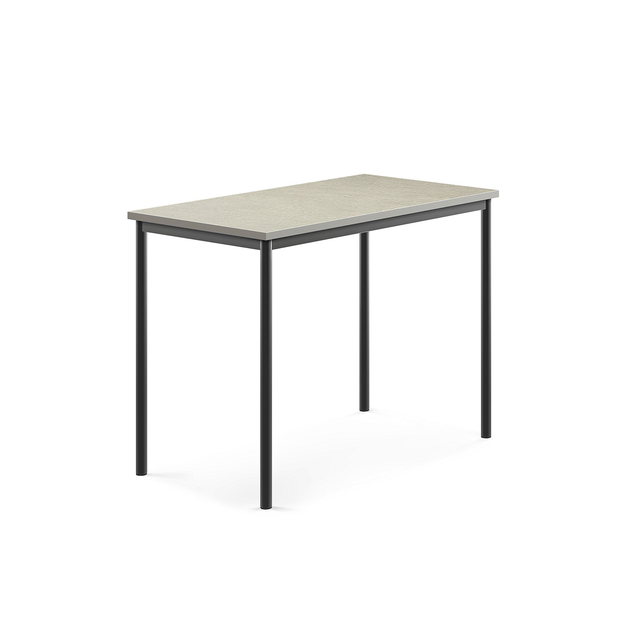 Levně Stůl SONITUS, 1200x700x900 mm, antracitově šedé nohy, deska s linoleem, šedá