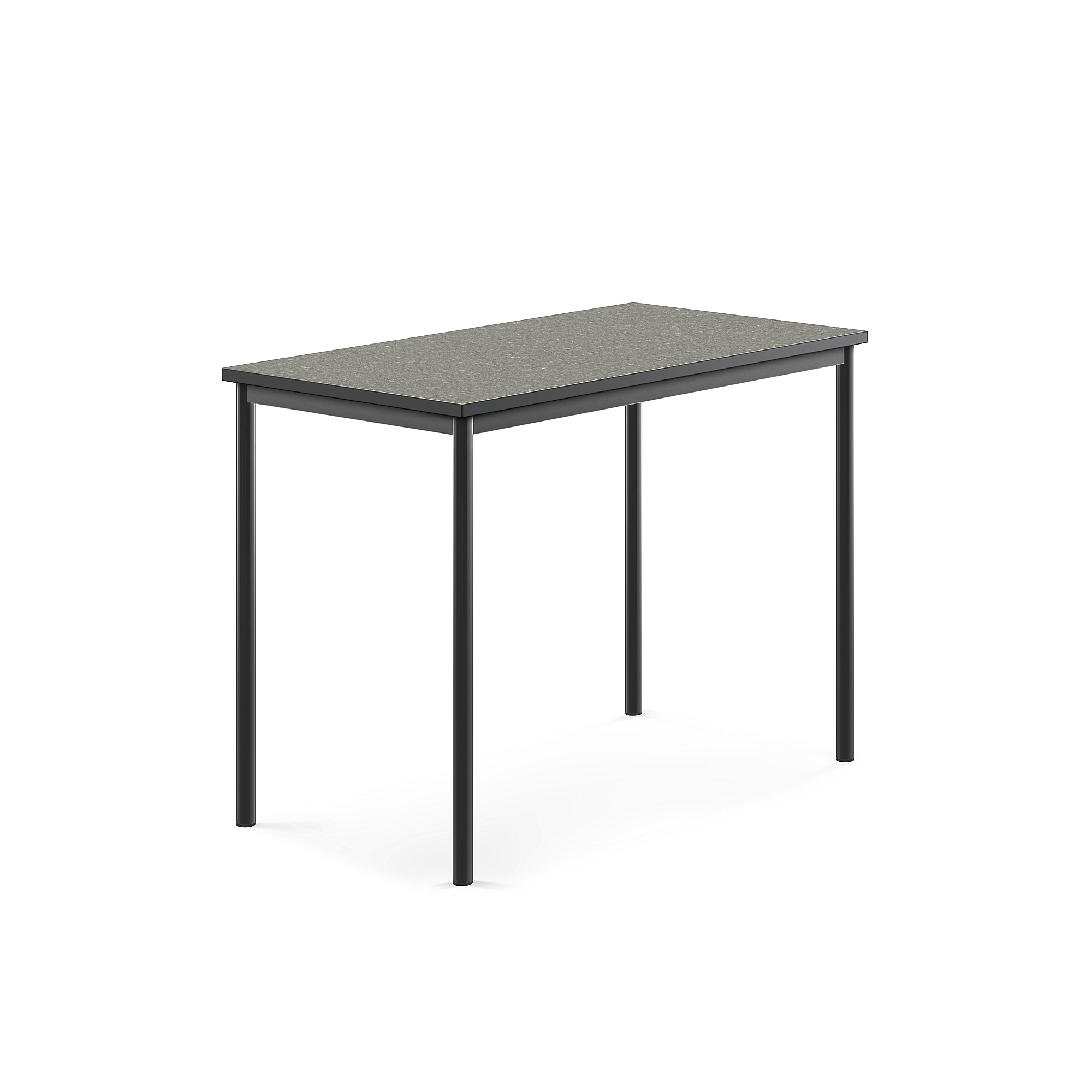 Stůl SONITUS, 1200x700x900 mm, antracitově šedé nohy, deska s linoleem, tmavě šedá