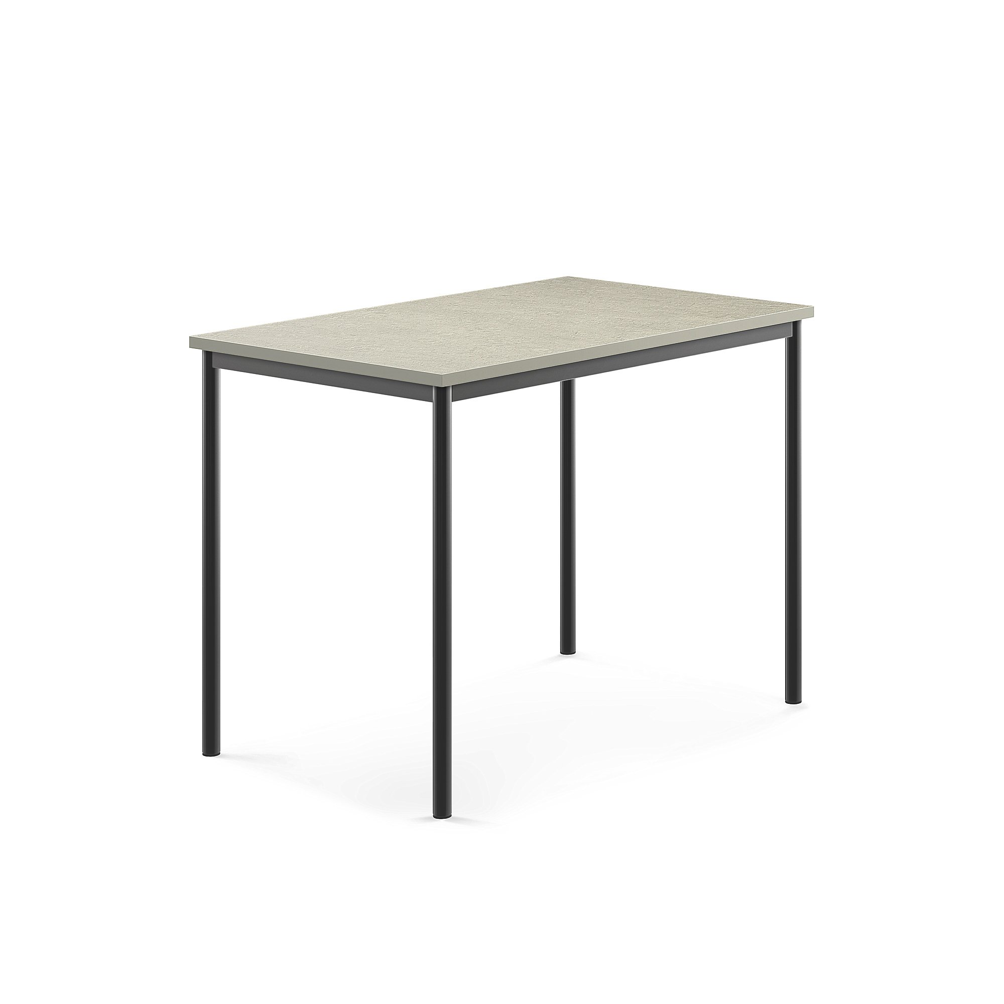 Stůl SONITUS, 1200x800x900 mm, antracitově šedé nohy, deska s linoleem, šedá