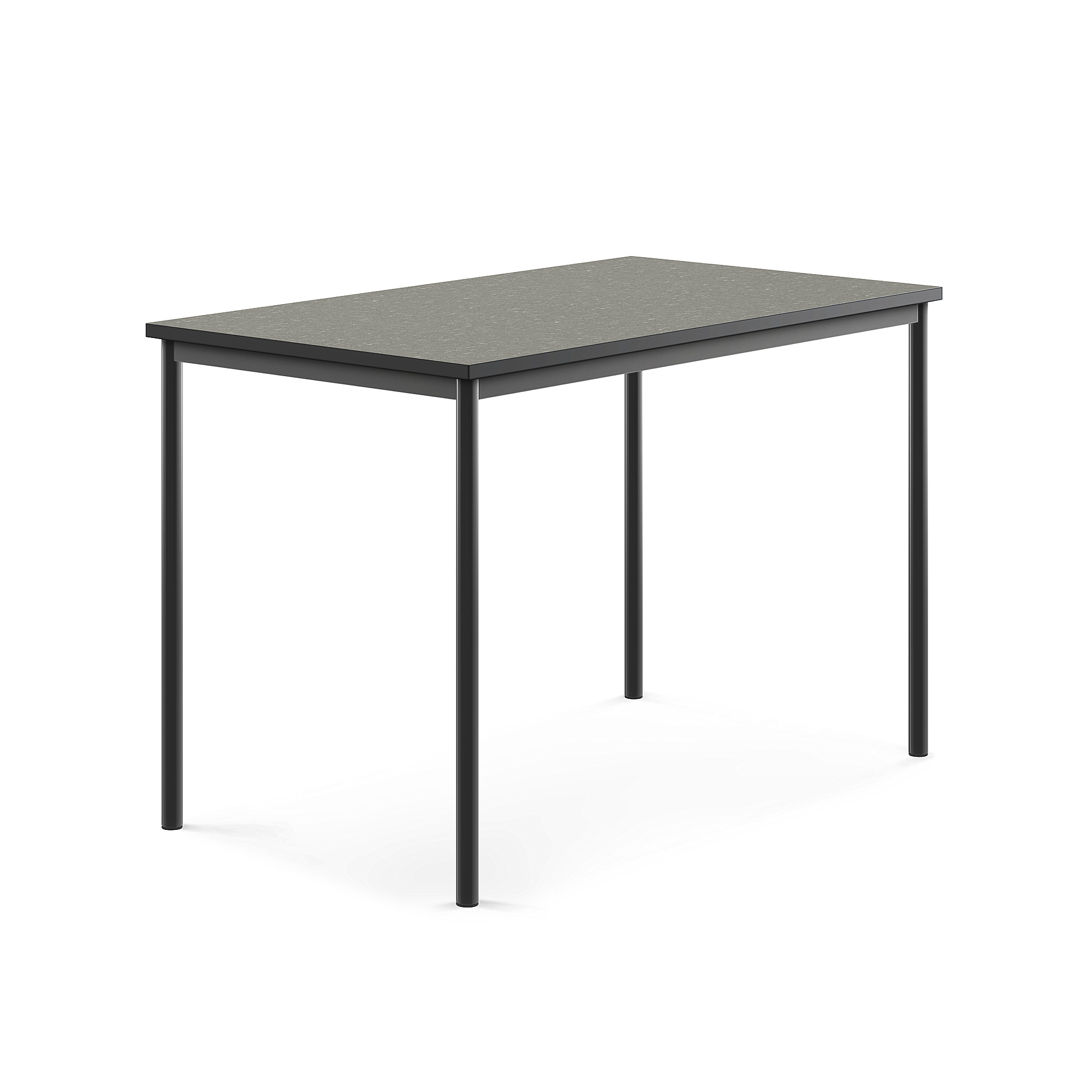 Levně Stůl SONITUS, 1400x800x900 mm, antracitově šedé nohy, deska s linoleem, tmavě šedá