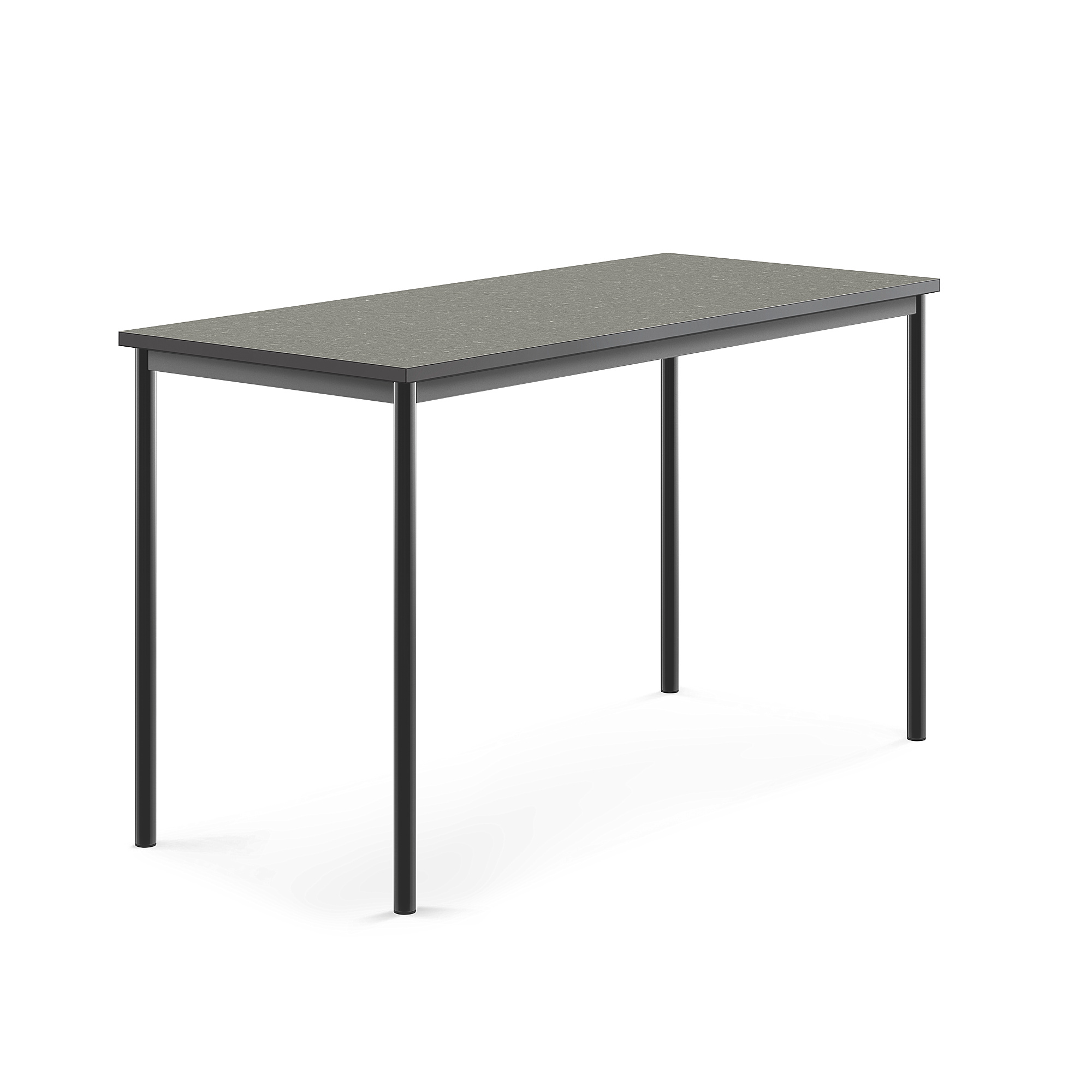 Levně Stůl SONITUS, 1600x700x900 mm, antracitově šedé nohy, deska s linoleem, tmavě šedá