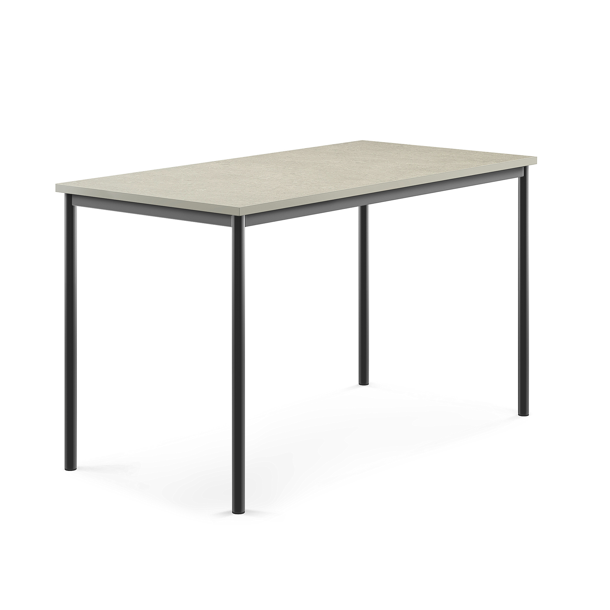 Stůl SONITUS, 1600x800x900 mm, antracitově šedé nohy, deska s linoleem, šedá