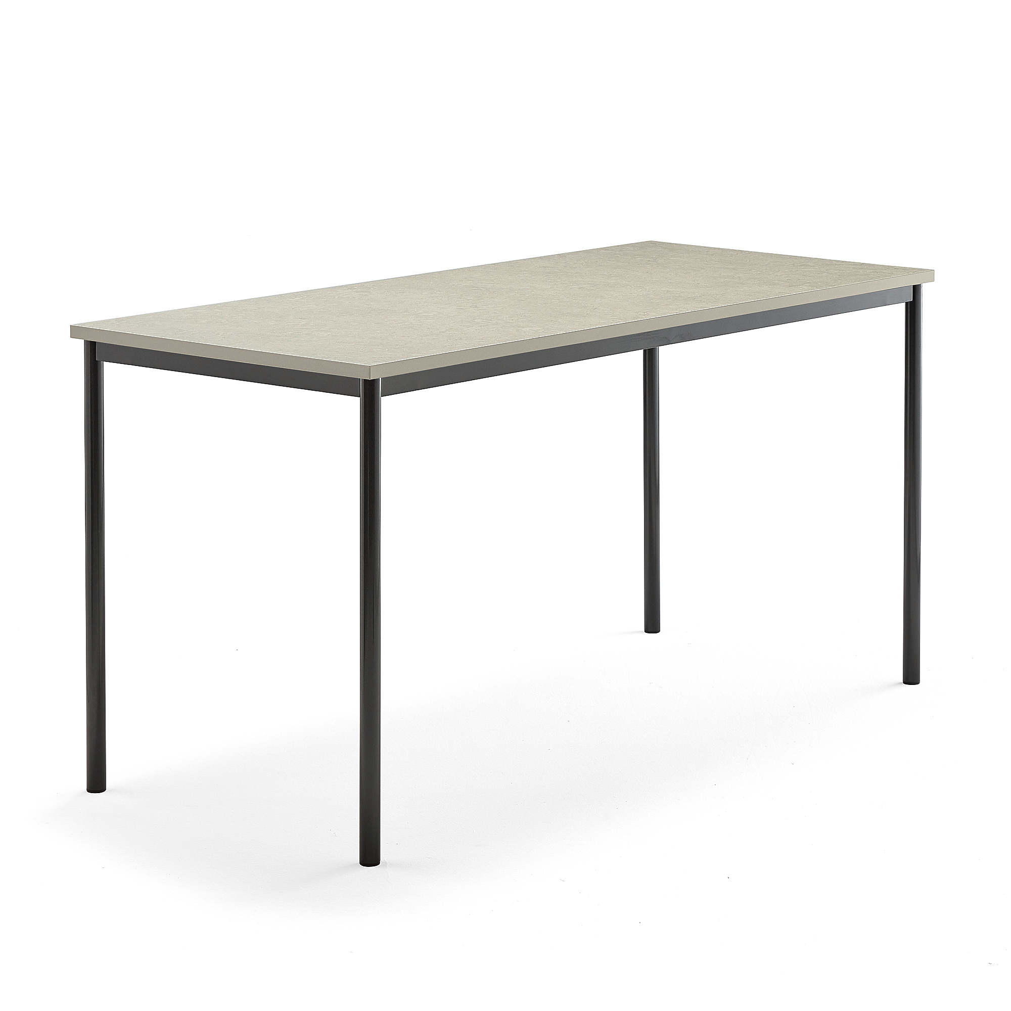Stůl SONITUS, 1800x800x900 mm, antracitově šedé nohy, deska s linoleem, šedá