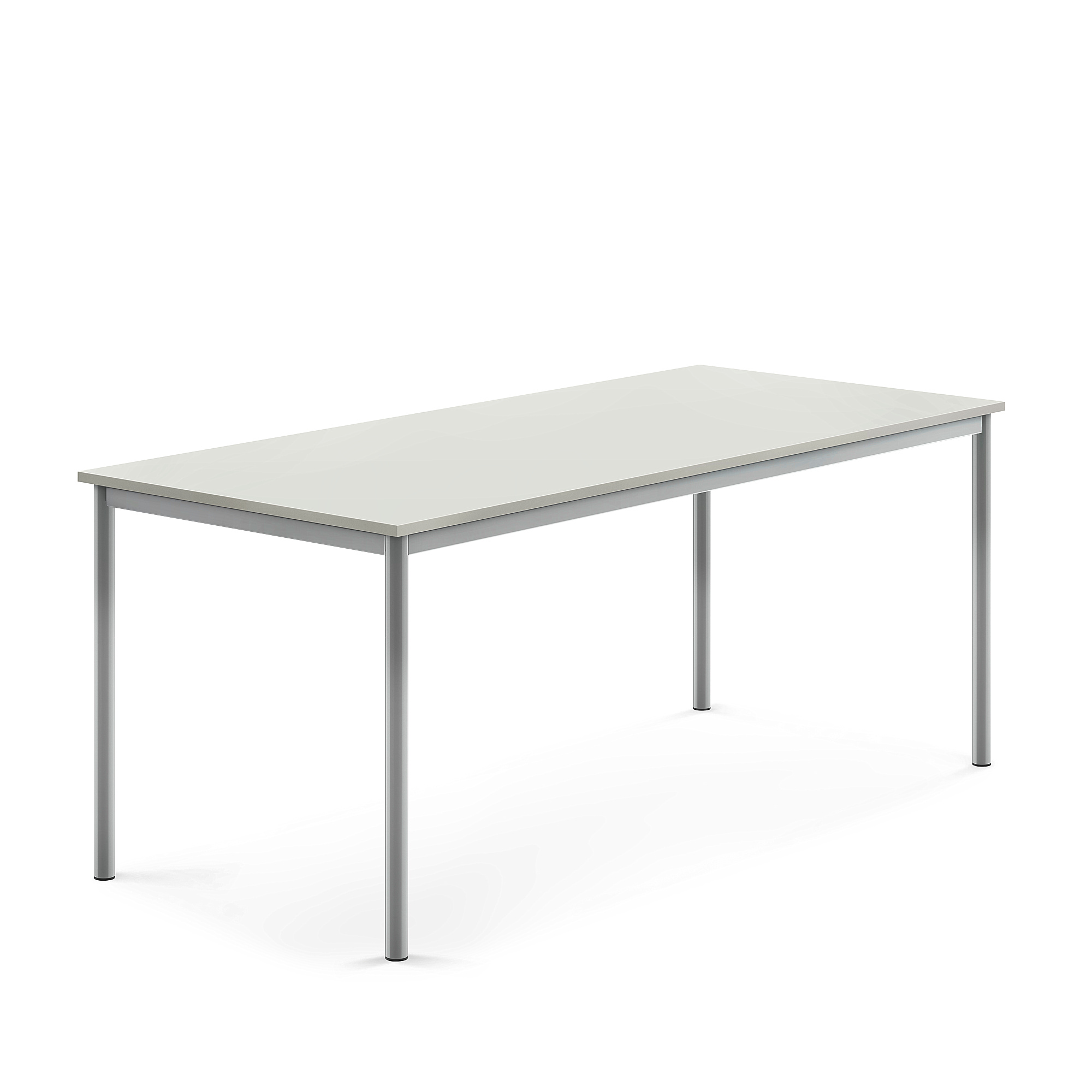 Stůl BORÅS, 1800x800x720 mm, stříbrné nohy, HPL deska, šedá