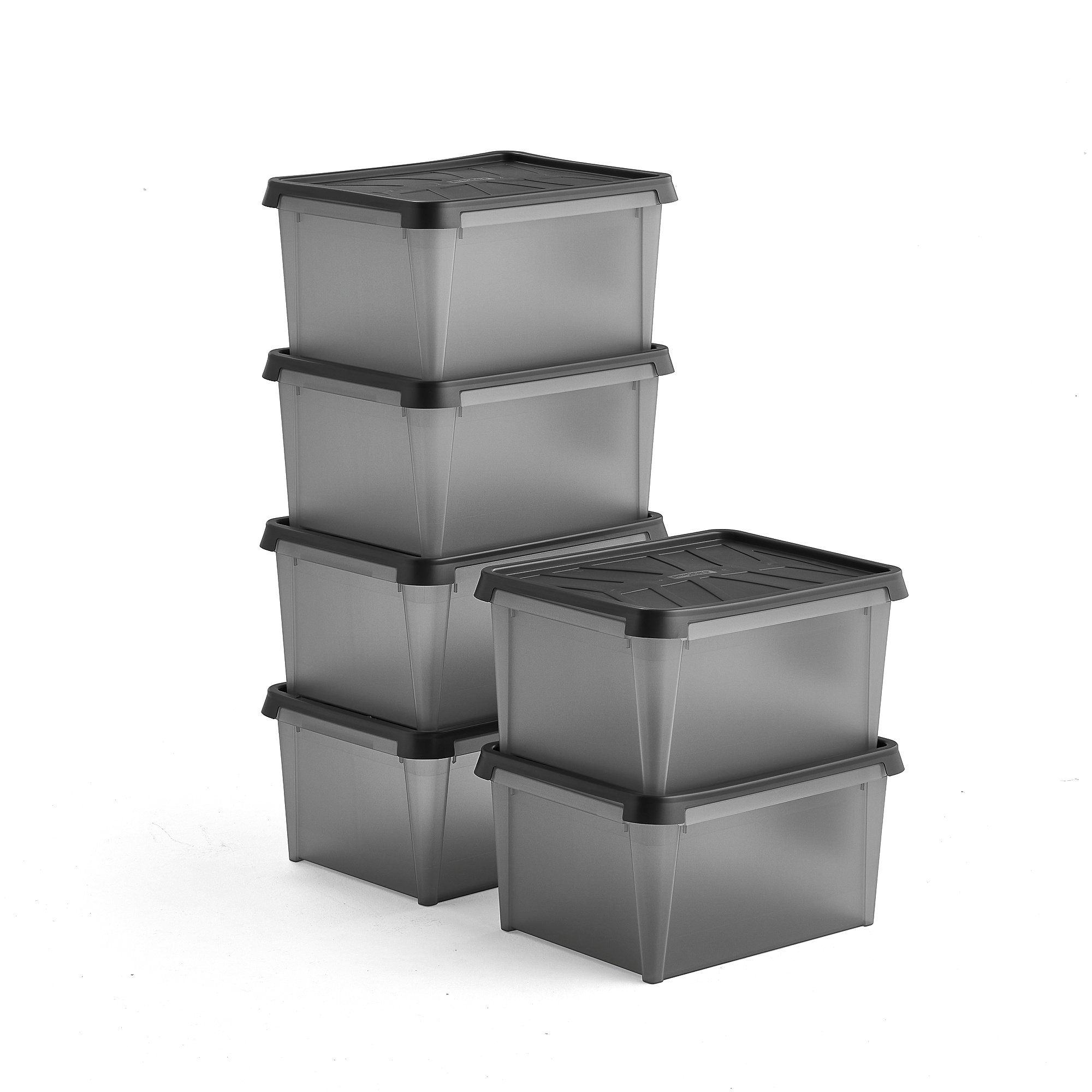Plastové boxy s vekom DRY, 33 L, 6 ks, 500x400x270 mm, vodeodolné