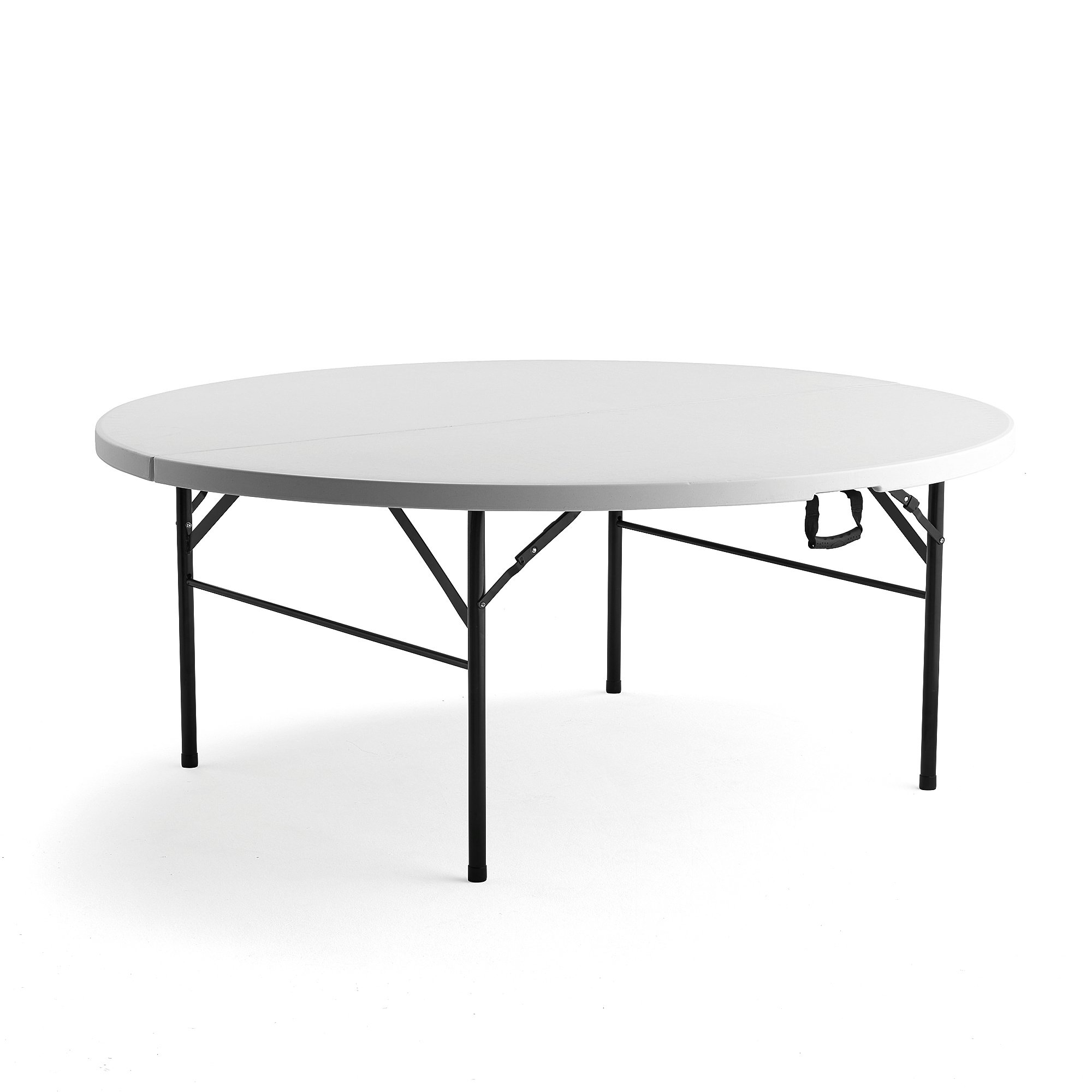 Kulatý skládací stůl MIKA, Ø1830 mm, plastová deska, černá konstrukce
