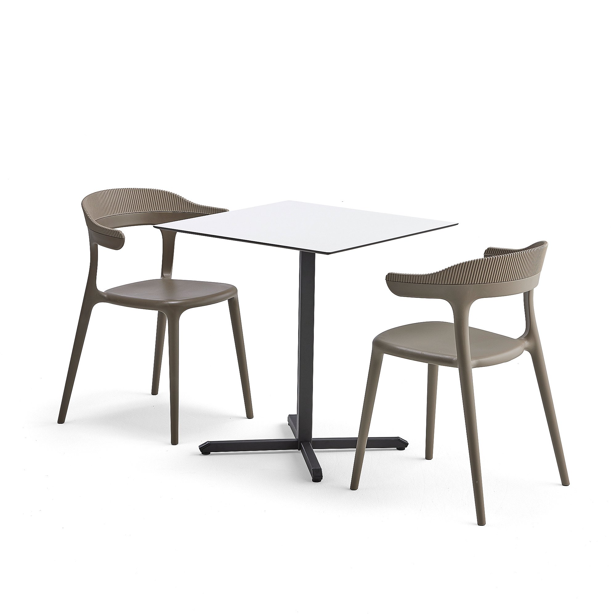 E-shop Jedálenská zostava: Stôl Becky + 2 šedohnedé stoličky Creek