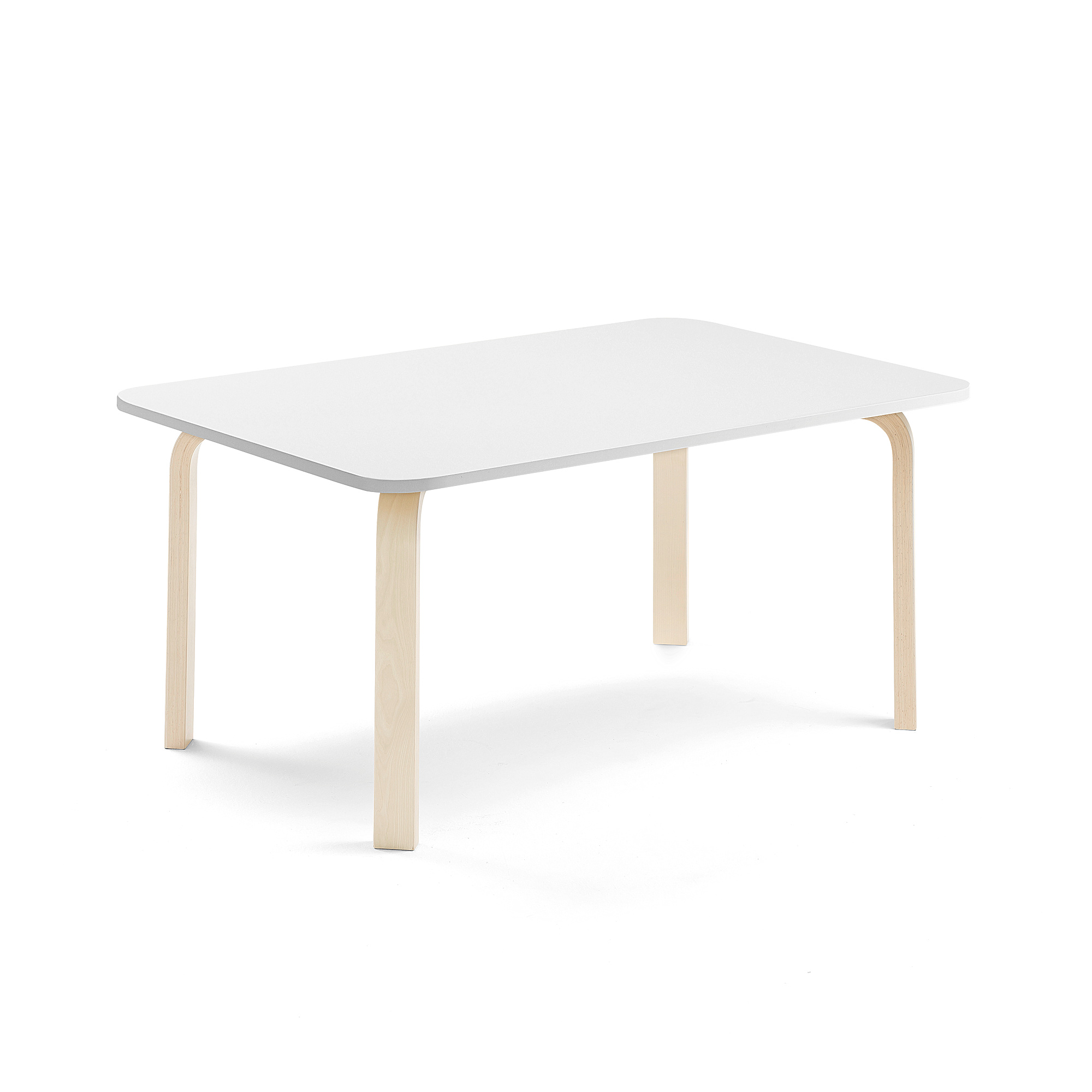 Levně Stůl ELTON, 1200x600x530 mm, bříza, akustická HPL deska, bílá