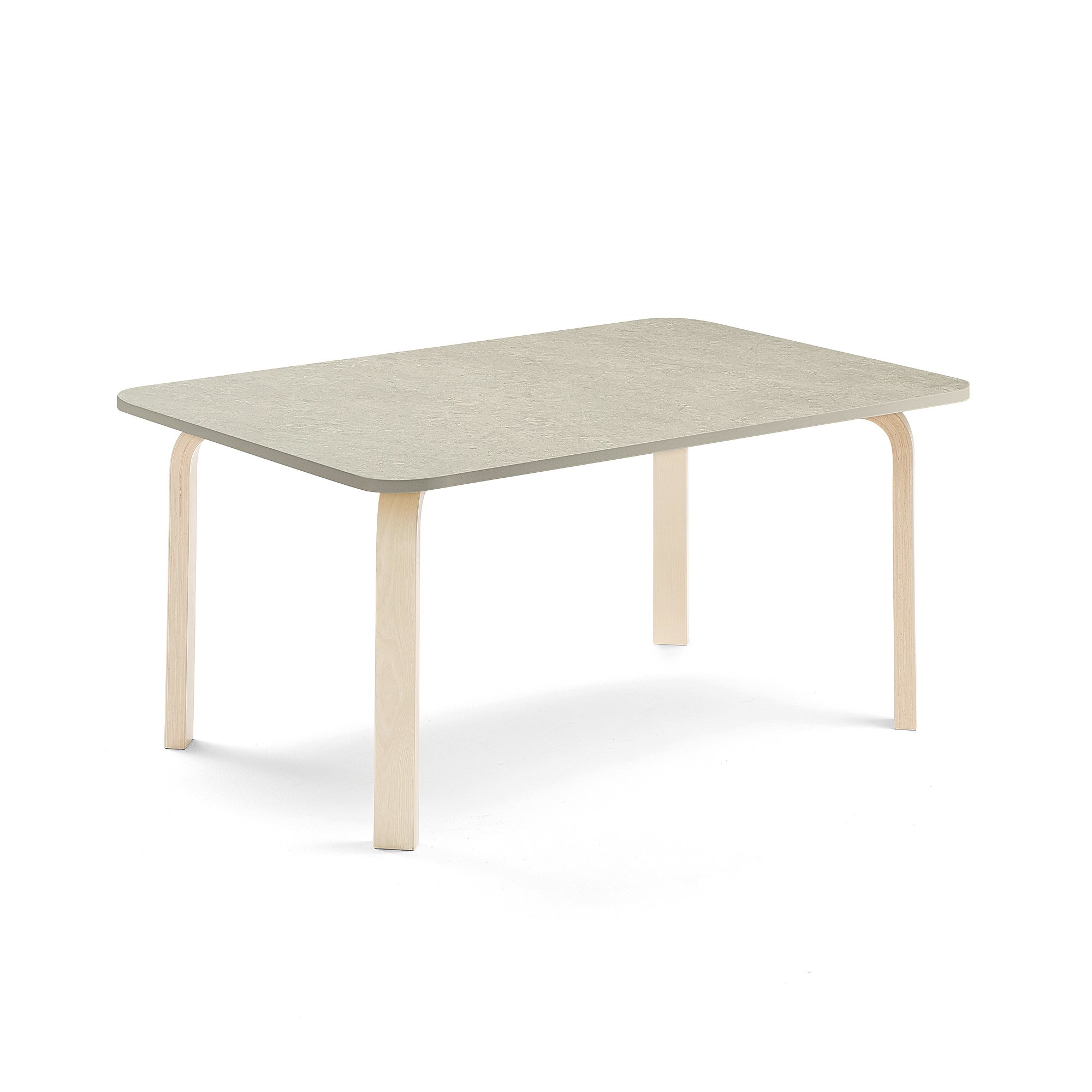 Levně Stůl ELTON, 1200x600x530 mm, bříza, akustické linoleum, šedá