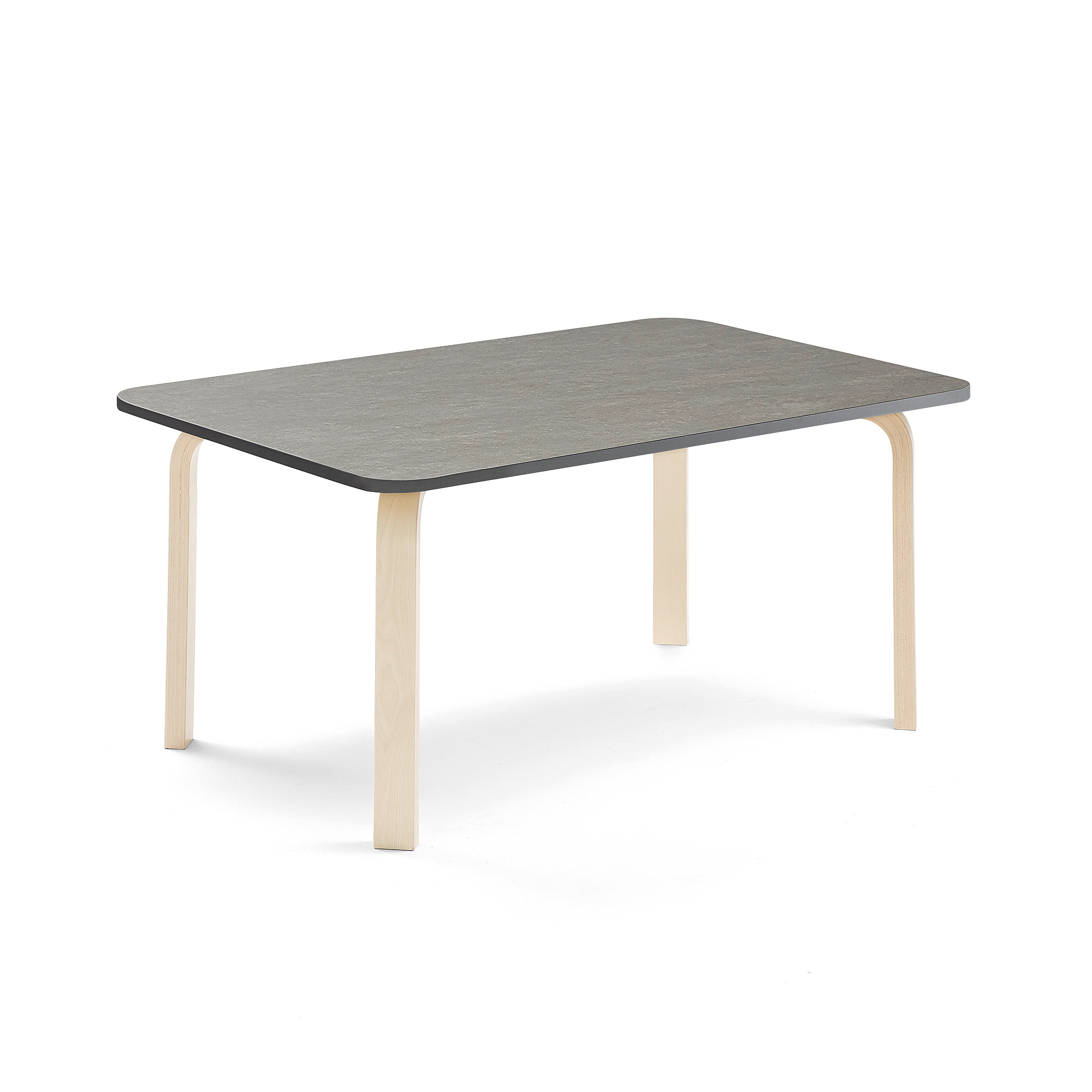 Stůl ELTON, 1200x600x530 mm, bříza, akustické linoleum, tmavě šedá