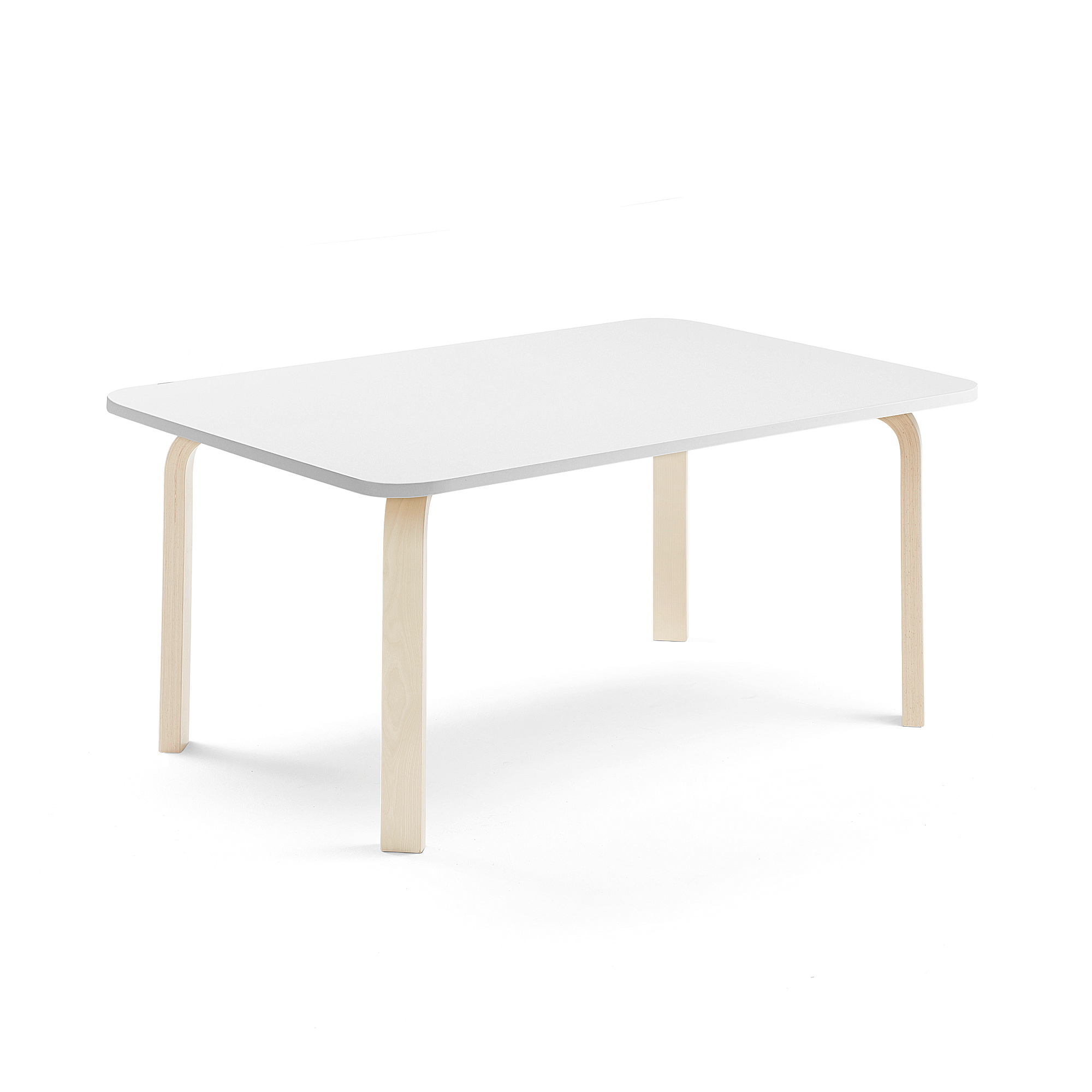 Levně Stůl ELTON, 1200x700x530 mm, bříza, akustická HPL deska, bílá
