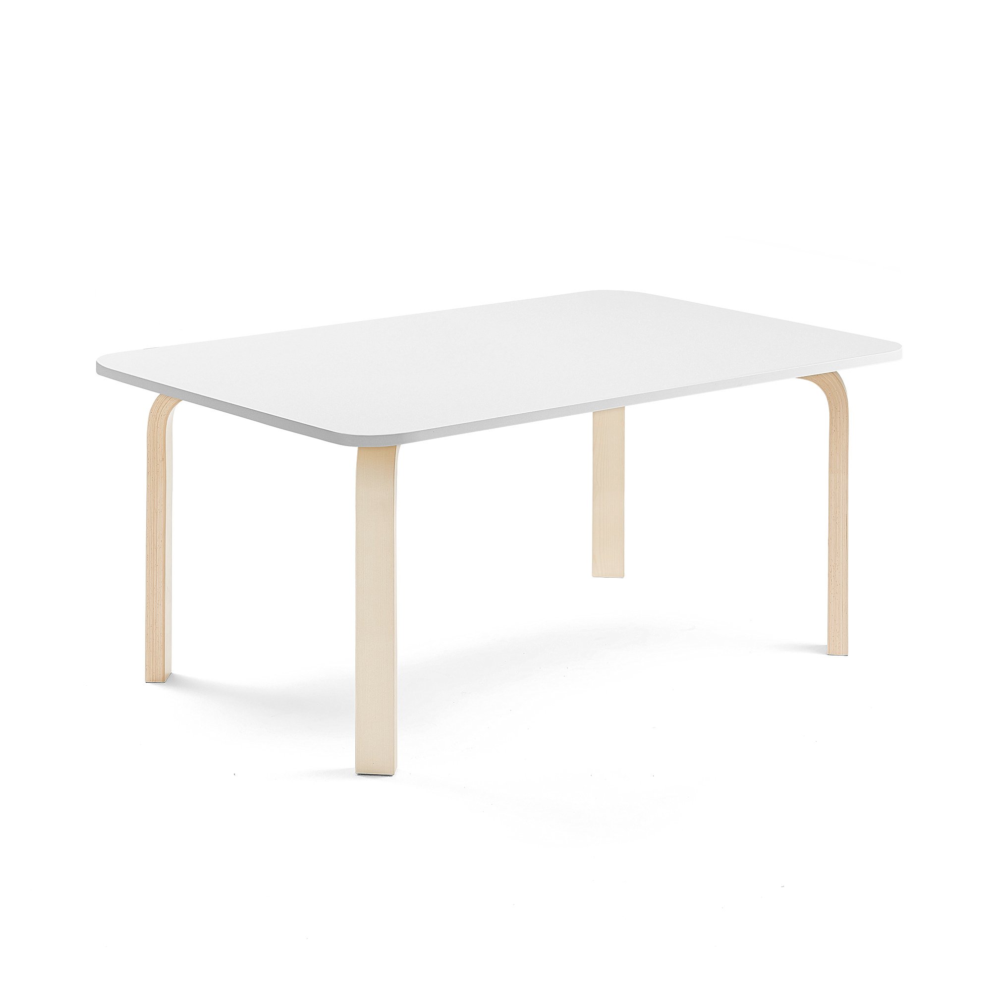 Levně Stůl ELTON, 1200x800x530 mm, bříza, akustická HPL deska, bílá