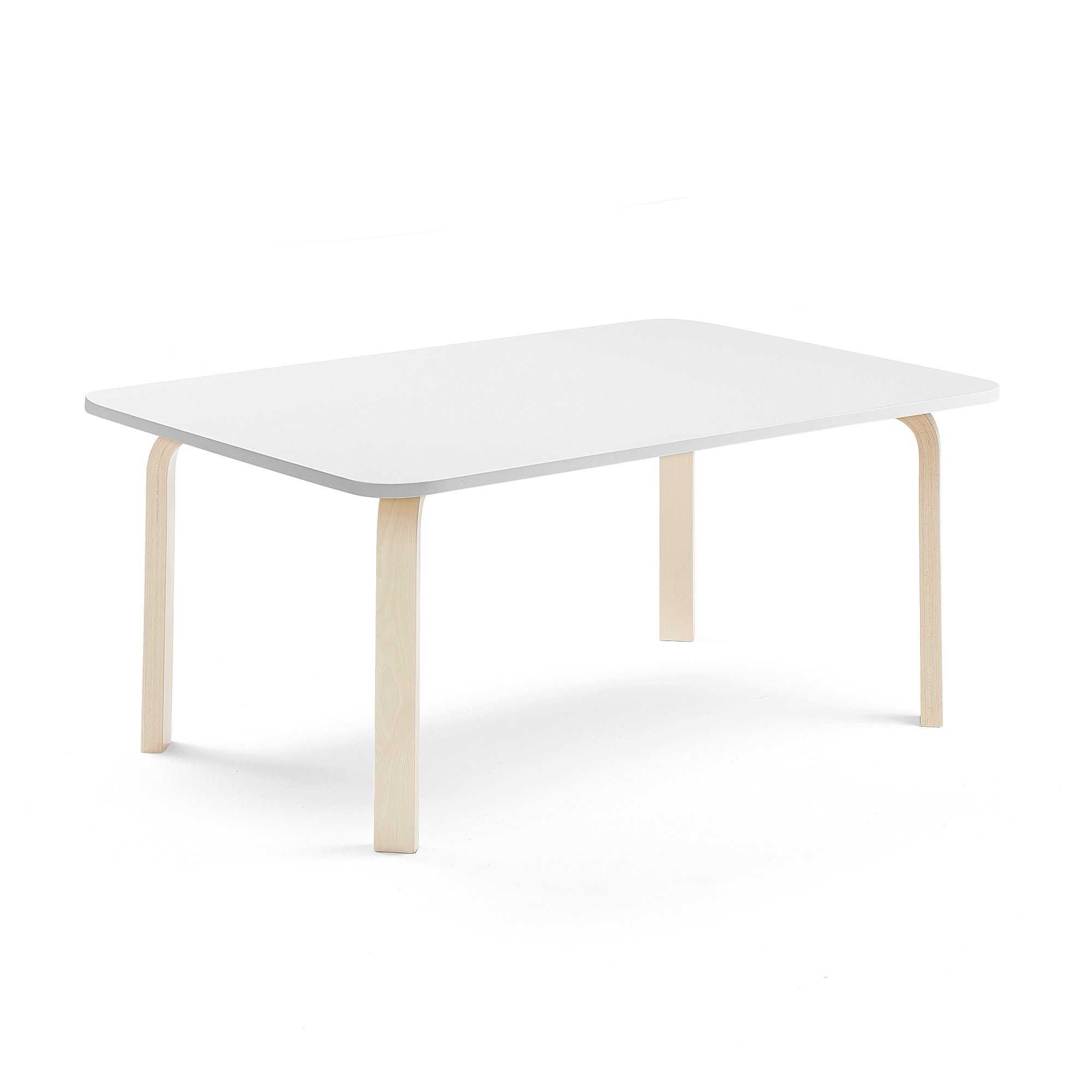 Levně Stůl ELTON, 1400x700x530 mm, bříza, akustická HPL deska, bílá