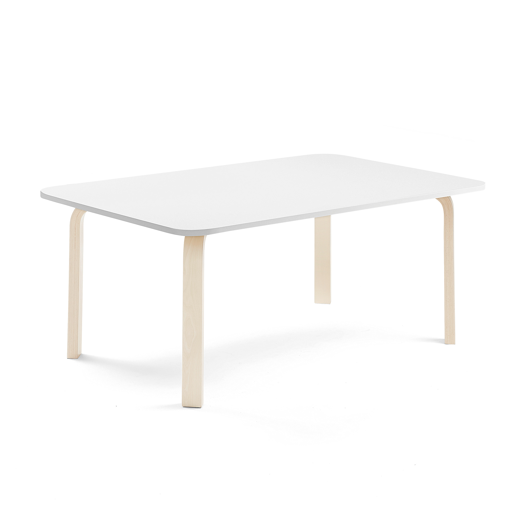 Levně Stůl ELTON, 1400x800x530 mm, bříza, akustická HPL deska, bílá