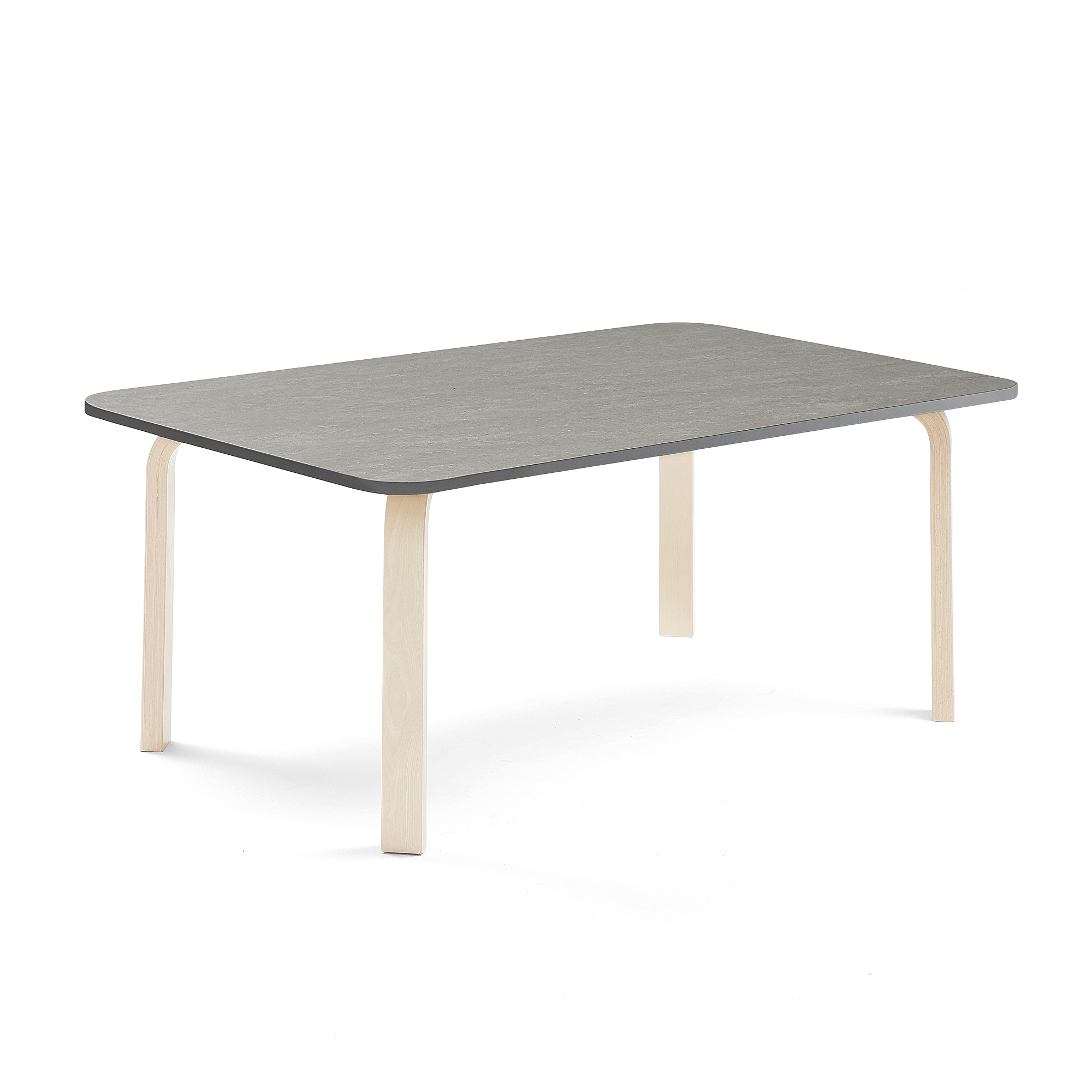 Stůl ELTON, 1400x800x530 mm, bříza, akustické linoleum, tmavě šedá