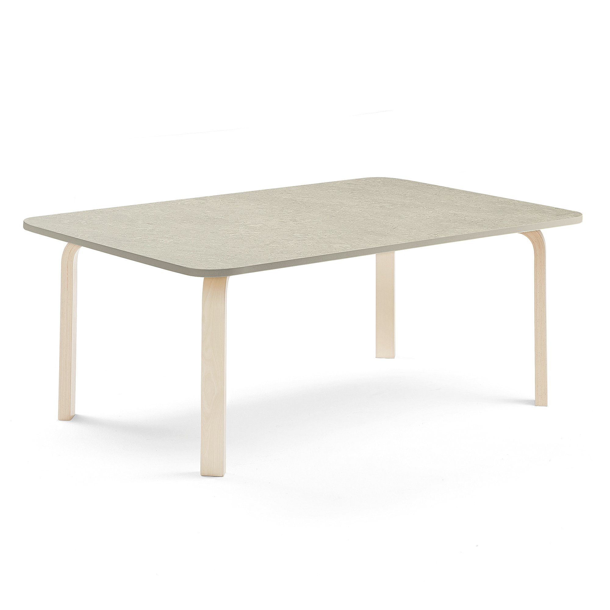 Levně Stůl ELTON, 1800x700x530 mm, bříza, akustické linoleum, šedá