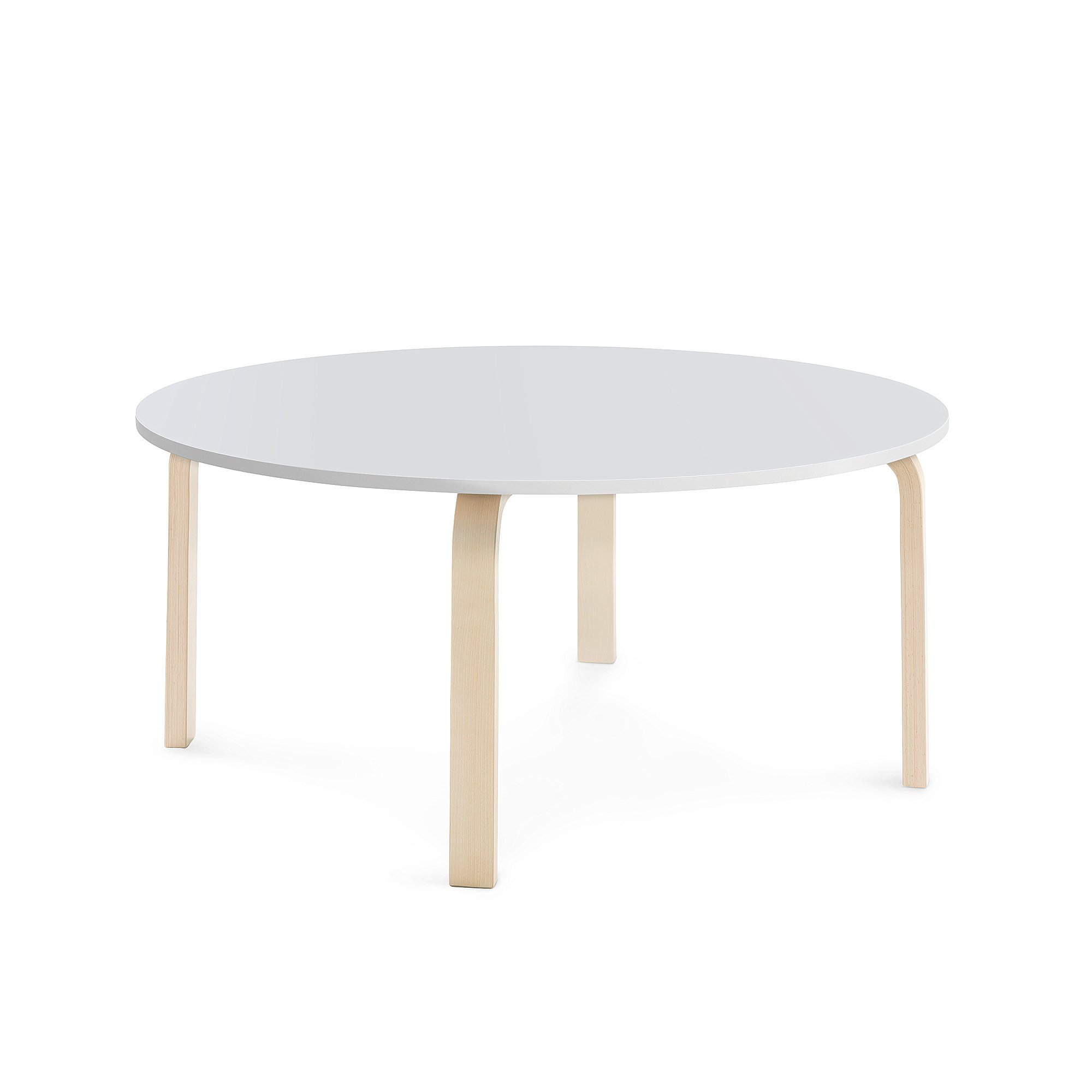 Levně Stůl ELTON, Ø 1200x530 mm, bříza, akustická HPL deska, bílá