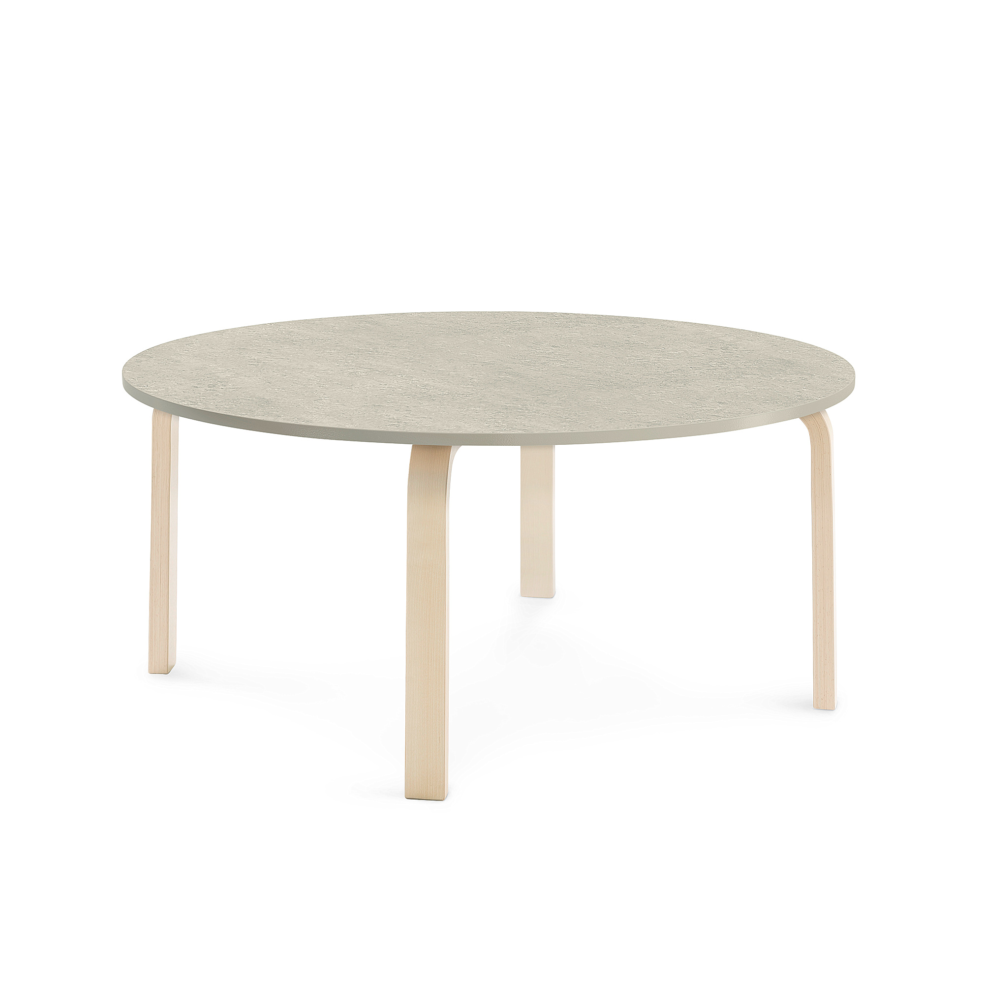 Stůl ELTON, Ø 1200x530 mm, bříza, akustické linoleum, šedá