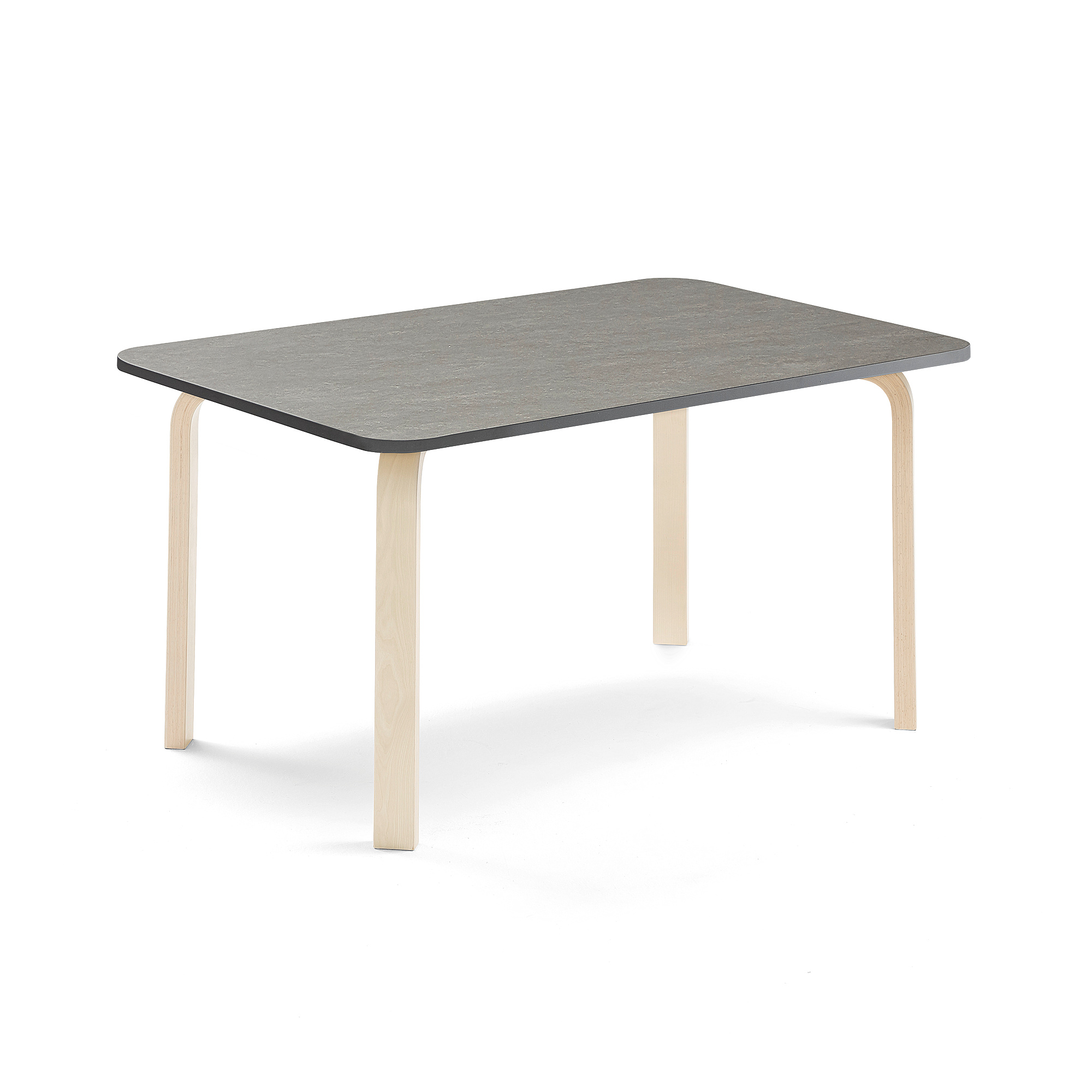 Stůl ELTON, 1200x600x590 mm, bříza, akustické linoleum, tmavě šedá